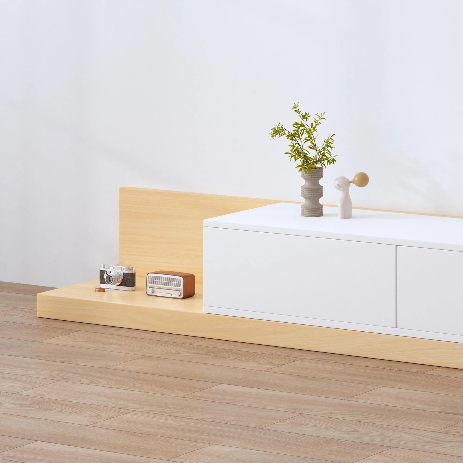 3 Alfordson 200-380cm Extendable Entertainment Unit TV Cabinet Stand Storage Shelf - Wood White, 3 of 8