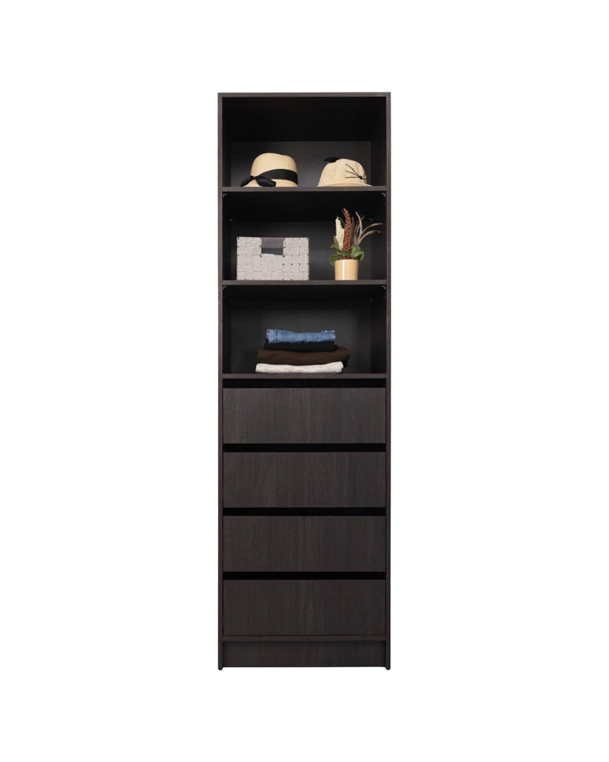 1 European Cabinetry Malmo Walk In Wardrobe 4 Drawer 3 Shelf Module Classic Nordic Ash - Brown, 1 of 5