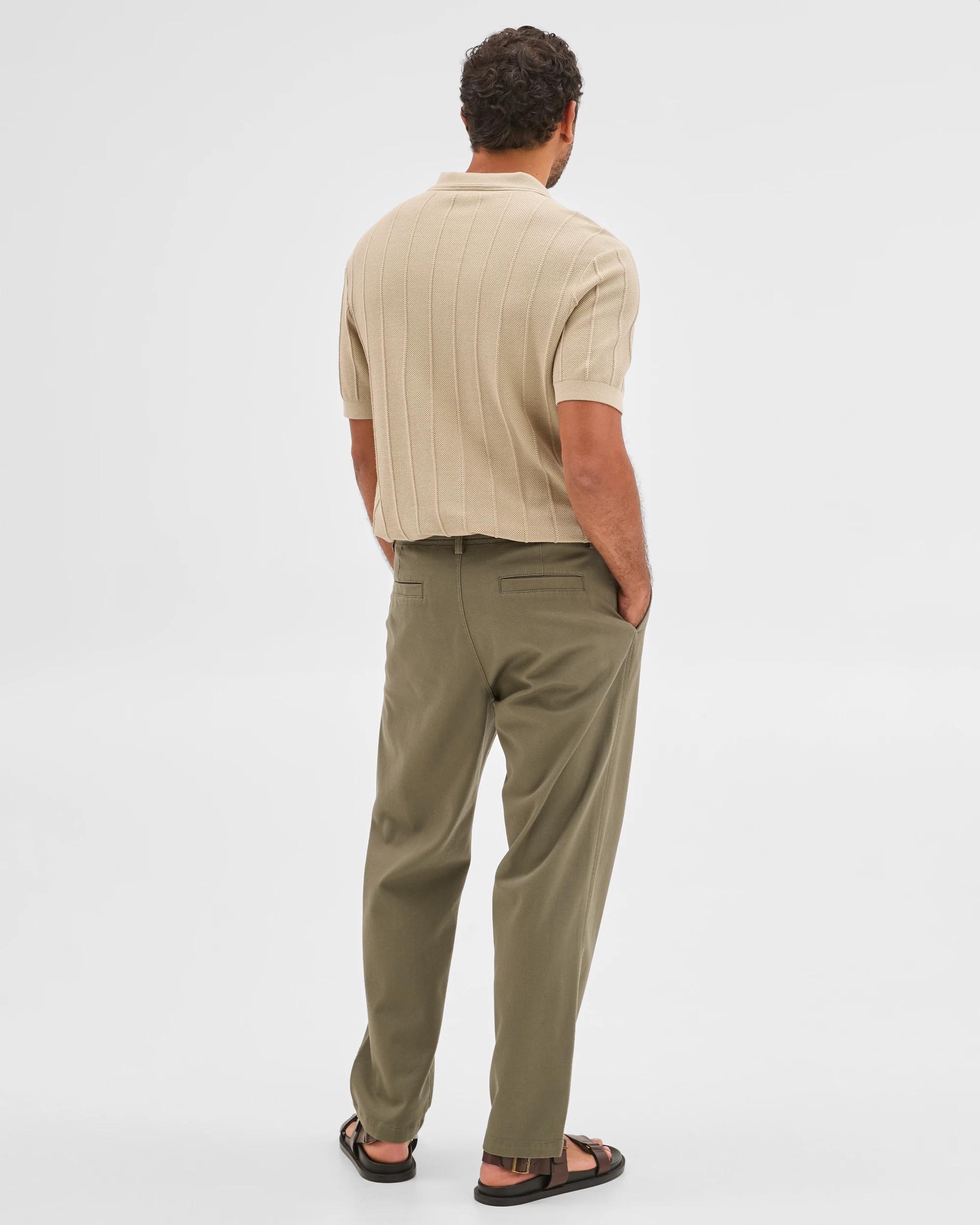 7 Target Man Australian Cotton Pleated Textured Chino Pants ARMY, 7 of 7