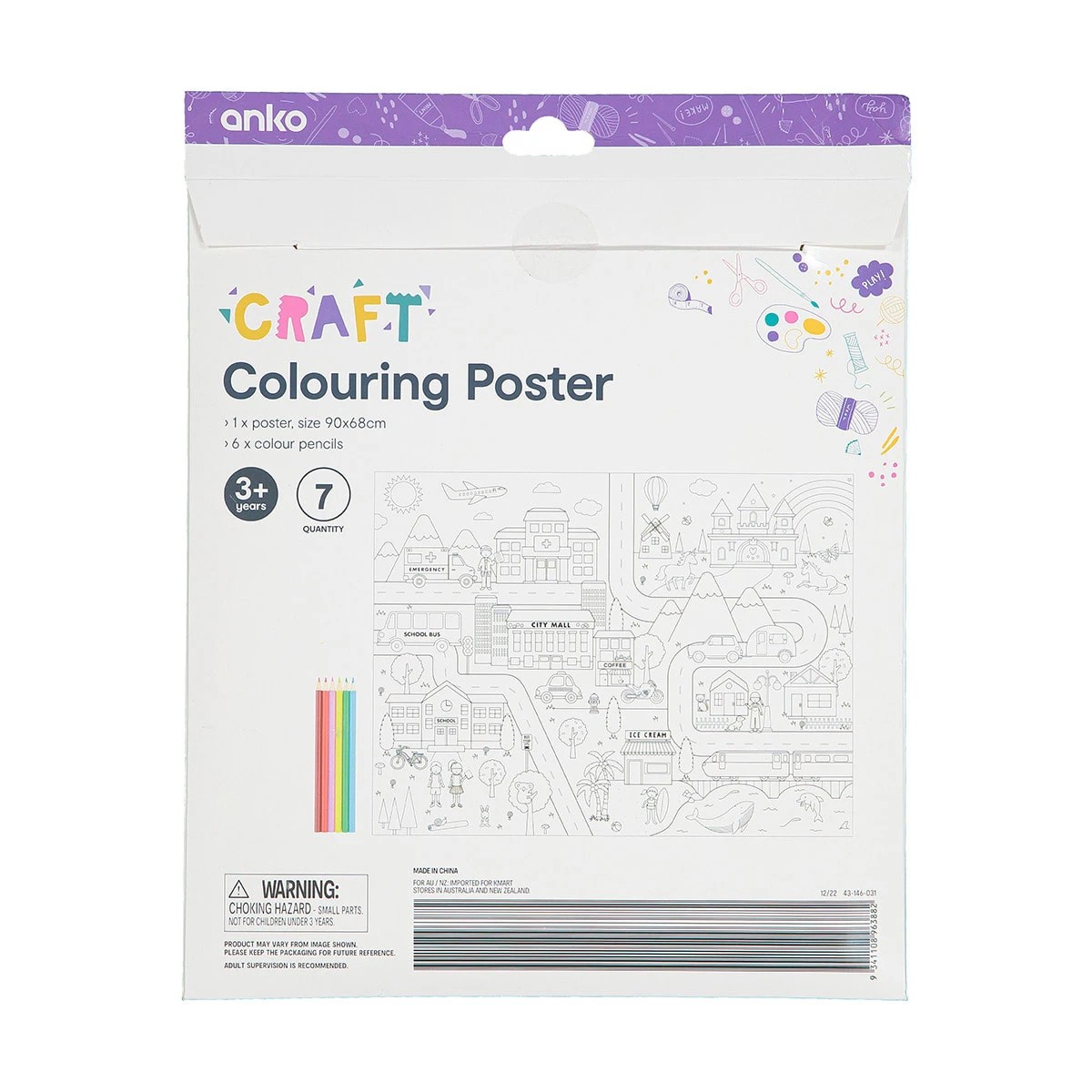 6 7 Piece Colouring Poster, 6 of 6
