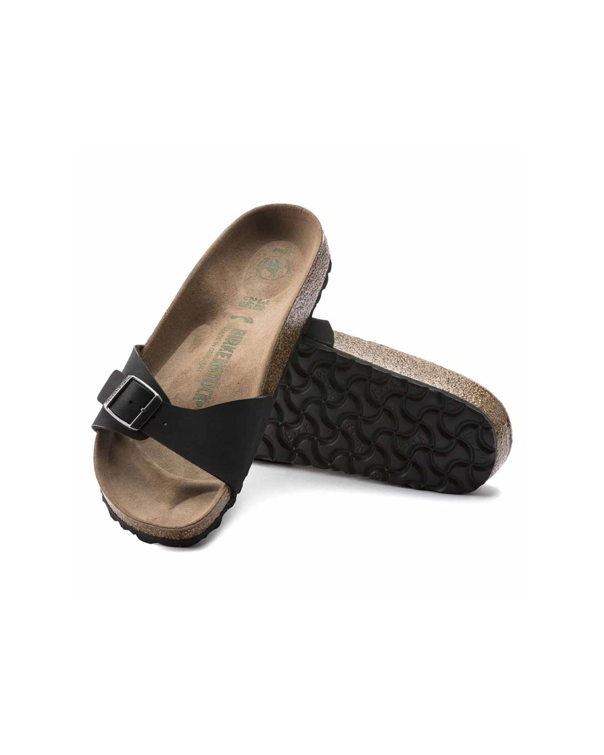 3 Birkenstock Madrid BirkiBuc Vegan Sandals Narrow Width BLACK, 3 of 6