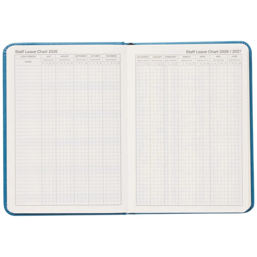 5 J.Burrows A6 Week to View PU FY26/27 Diary Blue, 5 of 6