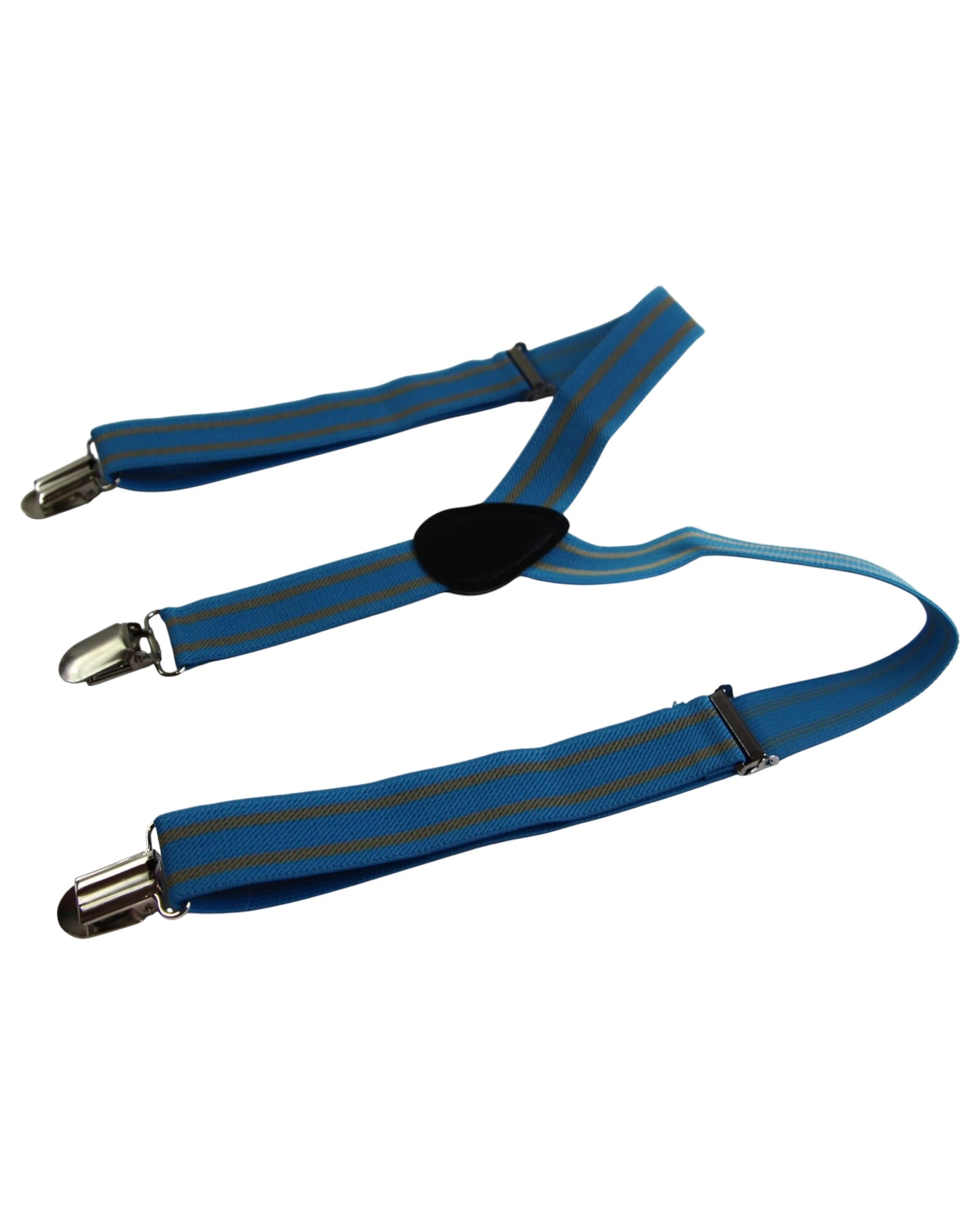 4 Zasel Boys Adjustable Light Blue & Latte Patterned Suspenders - Multi - Multi, 4 of 5