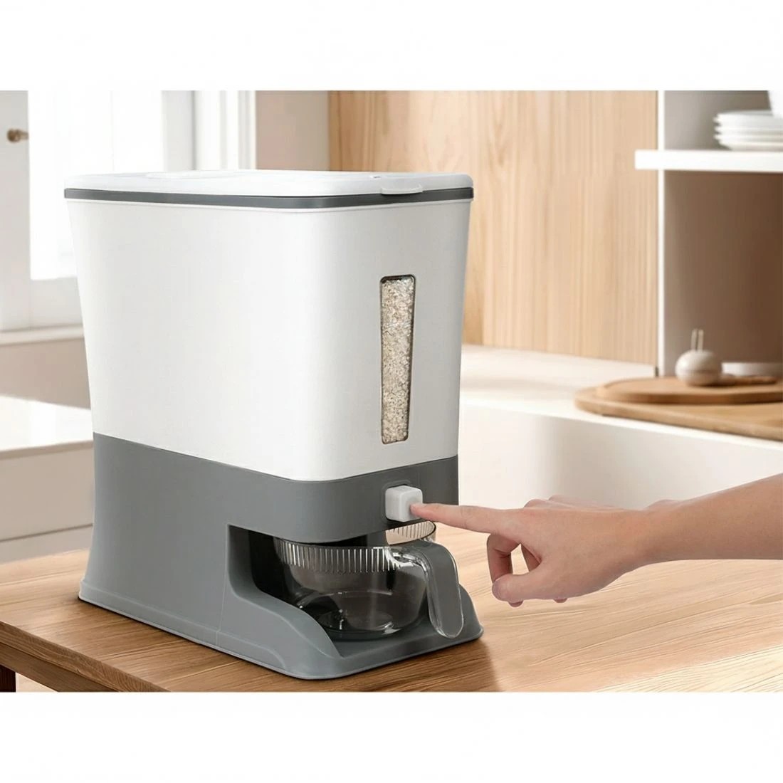 3 5-Star Chef Cereal Dispenser Rice Container 12KG - Grey, 3 of 6