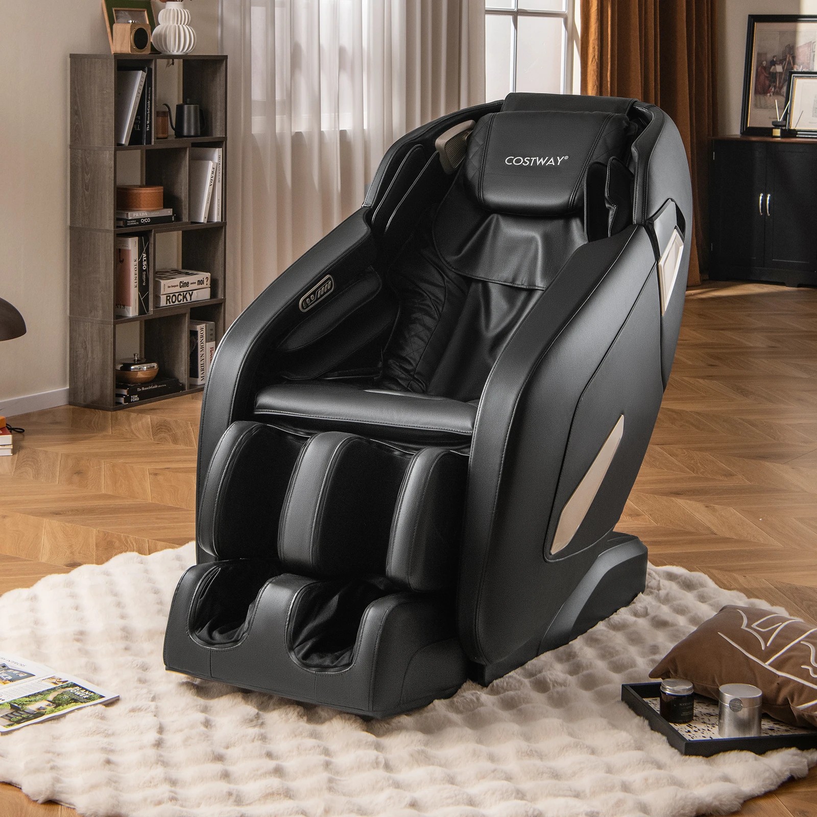 2 Costway 12 Auto Mode Massage Chair Heated Electric Recliner Massager Home Relaxation, 2 of 2