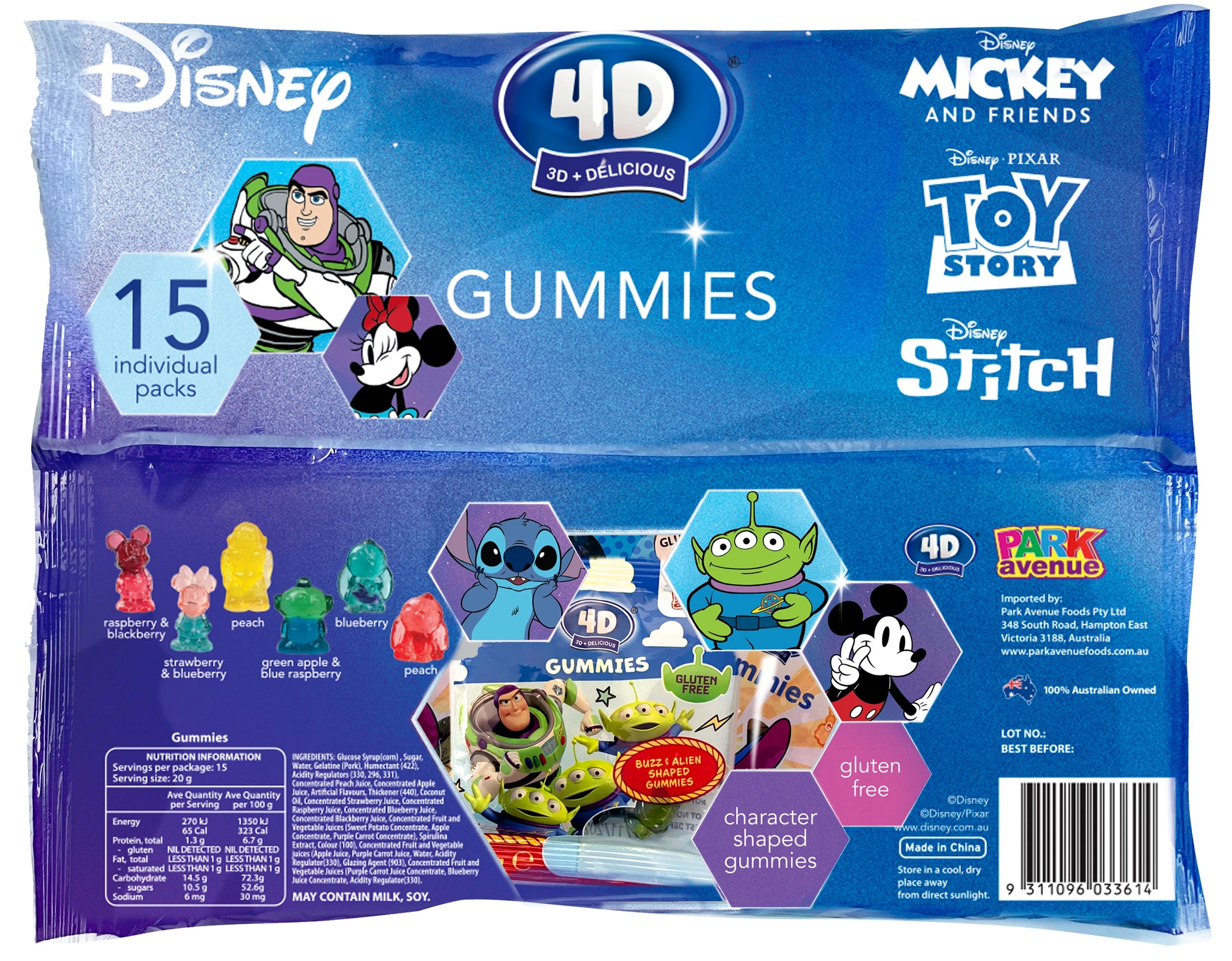 2 15 Pack Park Avenue Disney 4D Gummies 300g - Assorted, 2 of 2