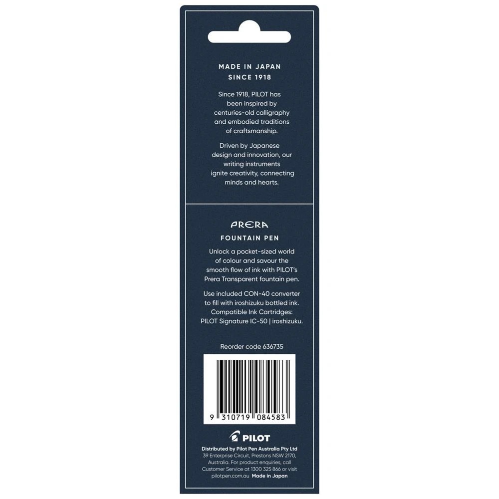 7 PILOT Prera Fountain Pen Translucent Blue Barrel, 7 of 7