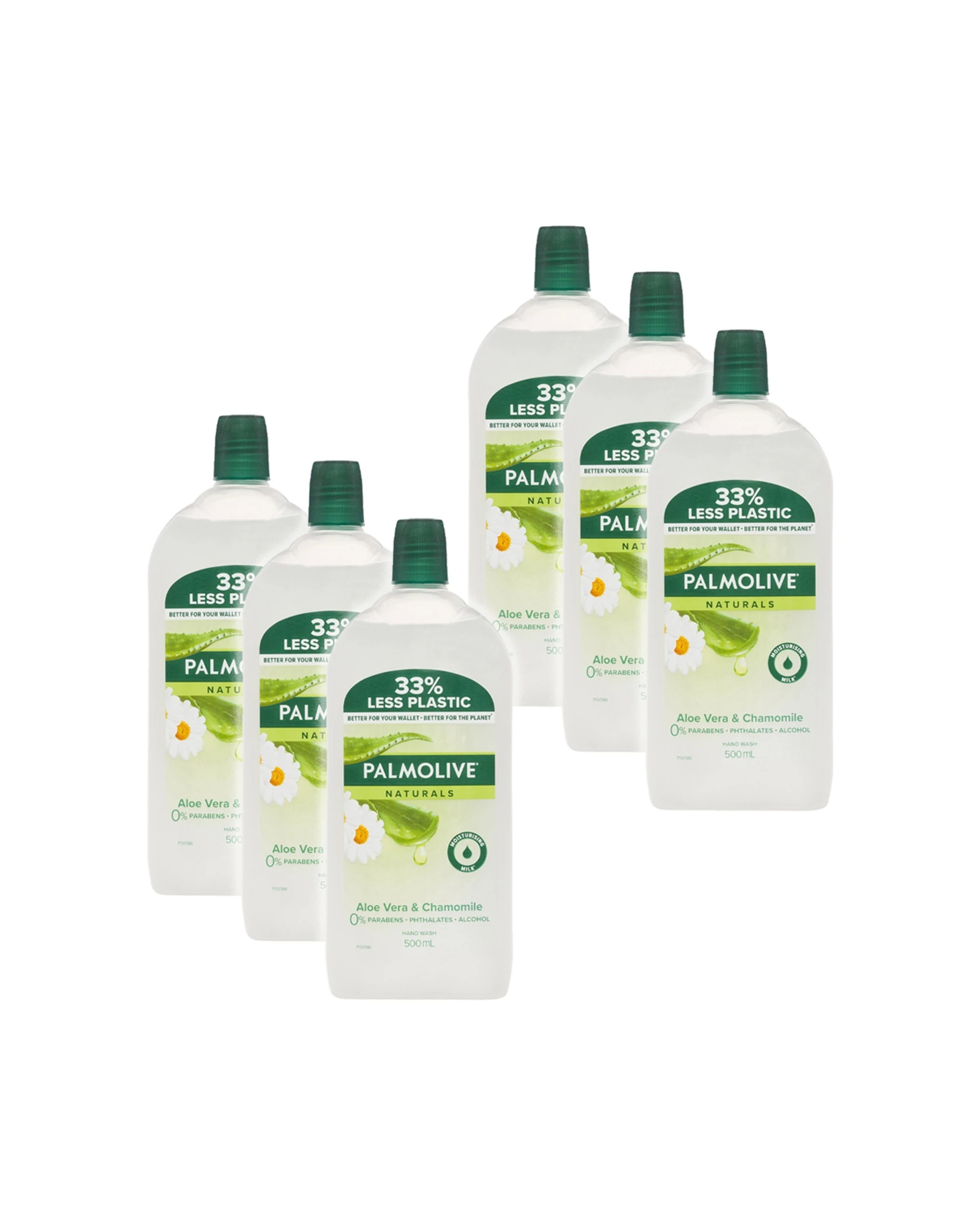 1 Palmolive 6PK Hand Wash Refill 500ml Aloe and Chamomile Ingredients - White, 1 of 3
