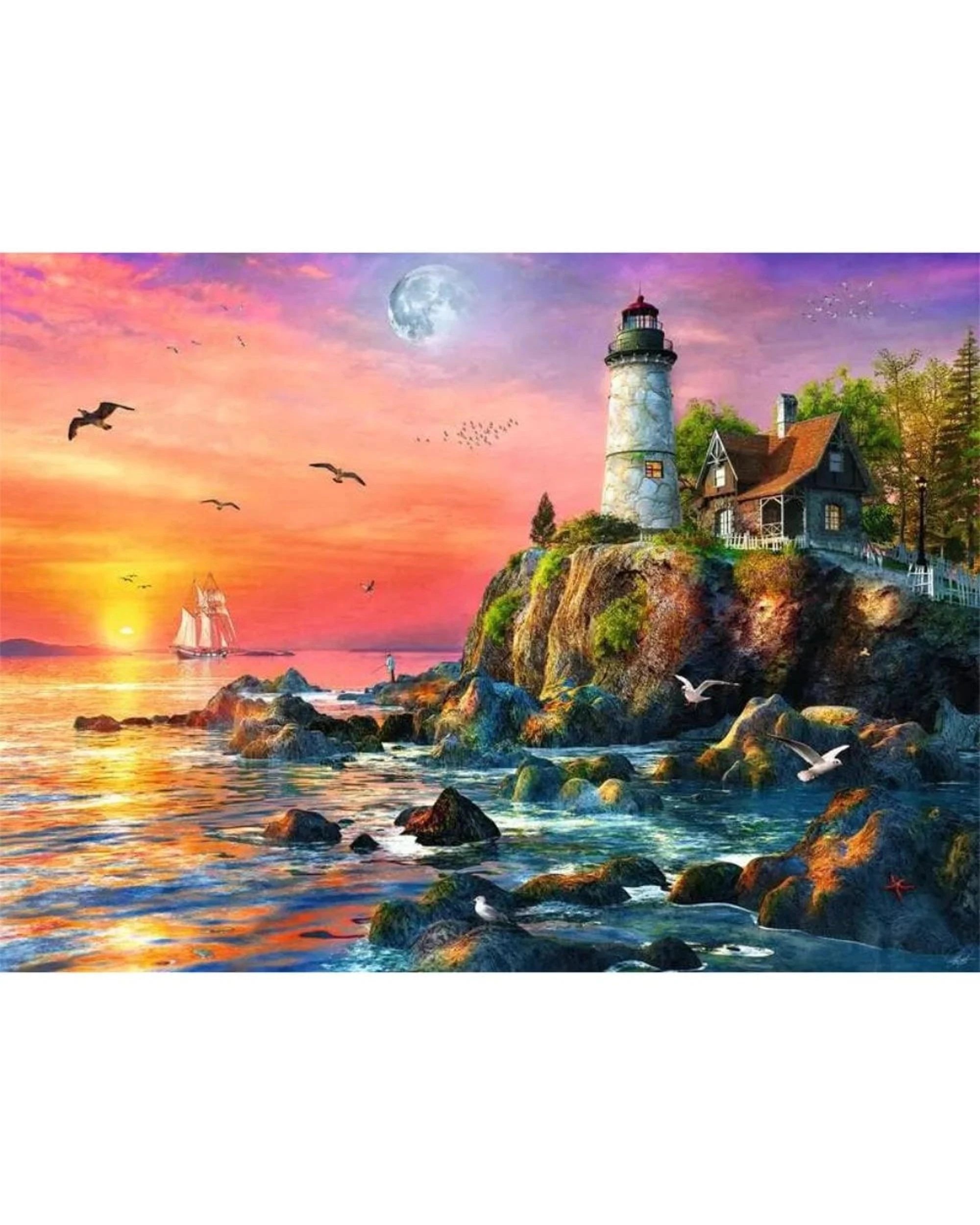 2 Ravensburger Lighthouse at Sunset 500 Piece Jigsaw Puzzle, 2 of 2