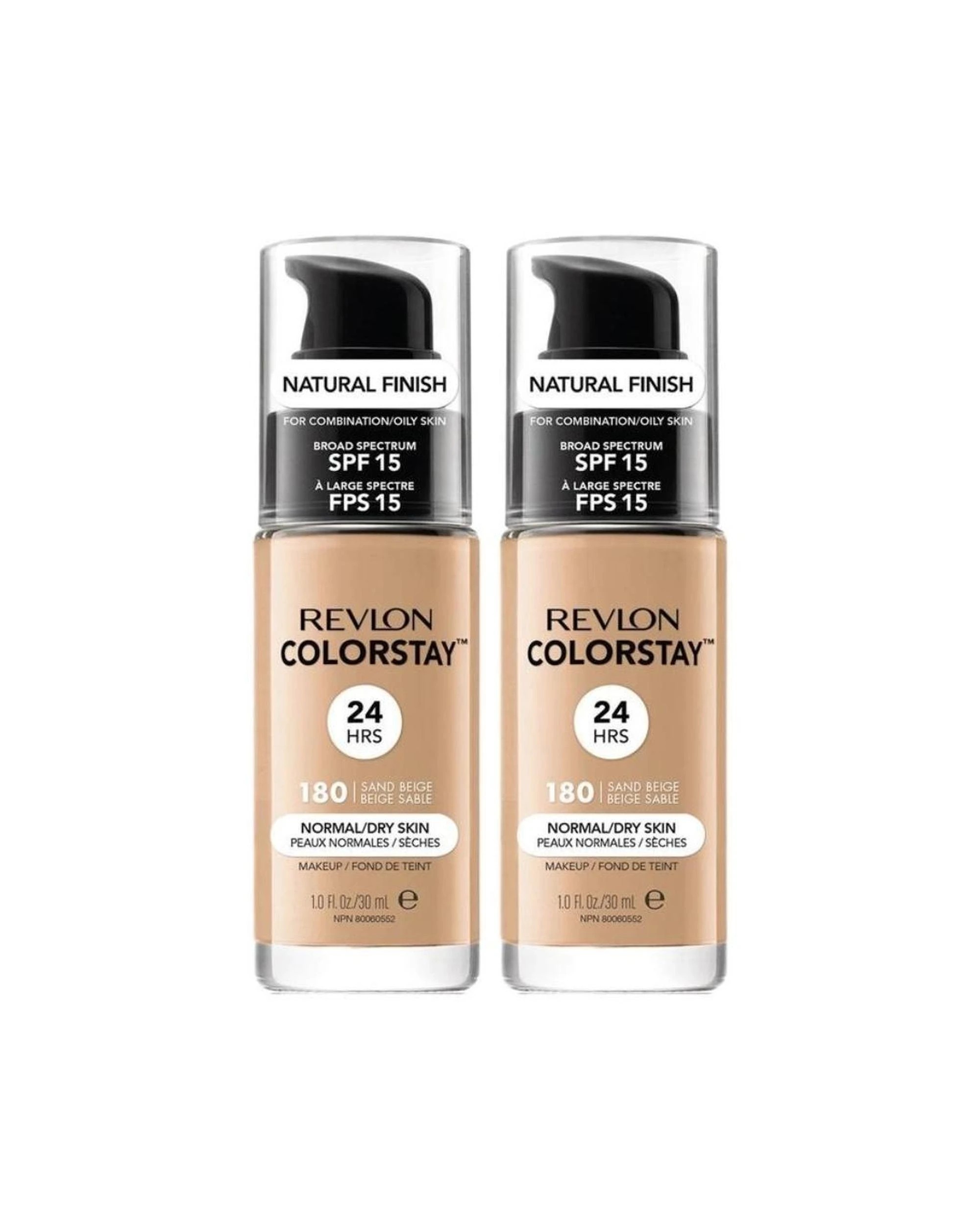 1 2 x Revlon ColorStay Makeup for Normal/Dry Skin Natural Finish 30mL - 180 Sand Beige - Beige, 1 of 1