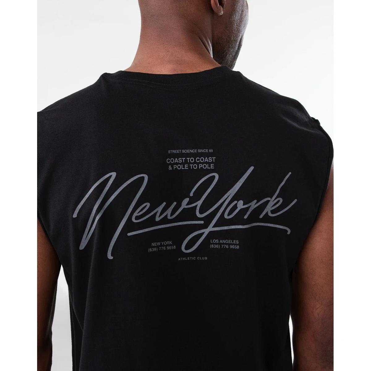 6 Graphic Curved Hem Muscle Blk Nyclub, 6 of 6