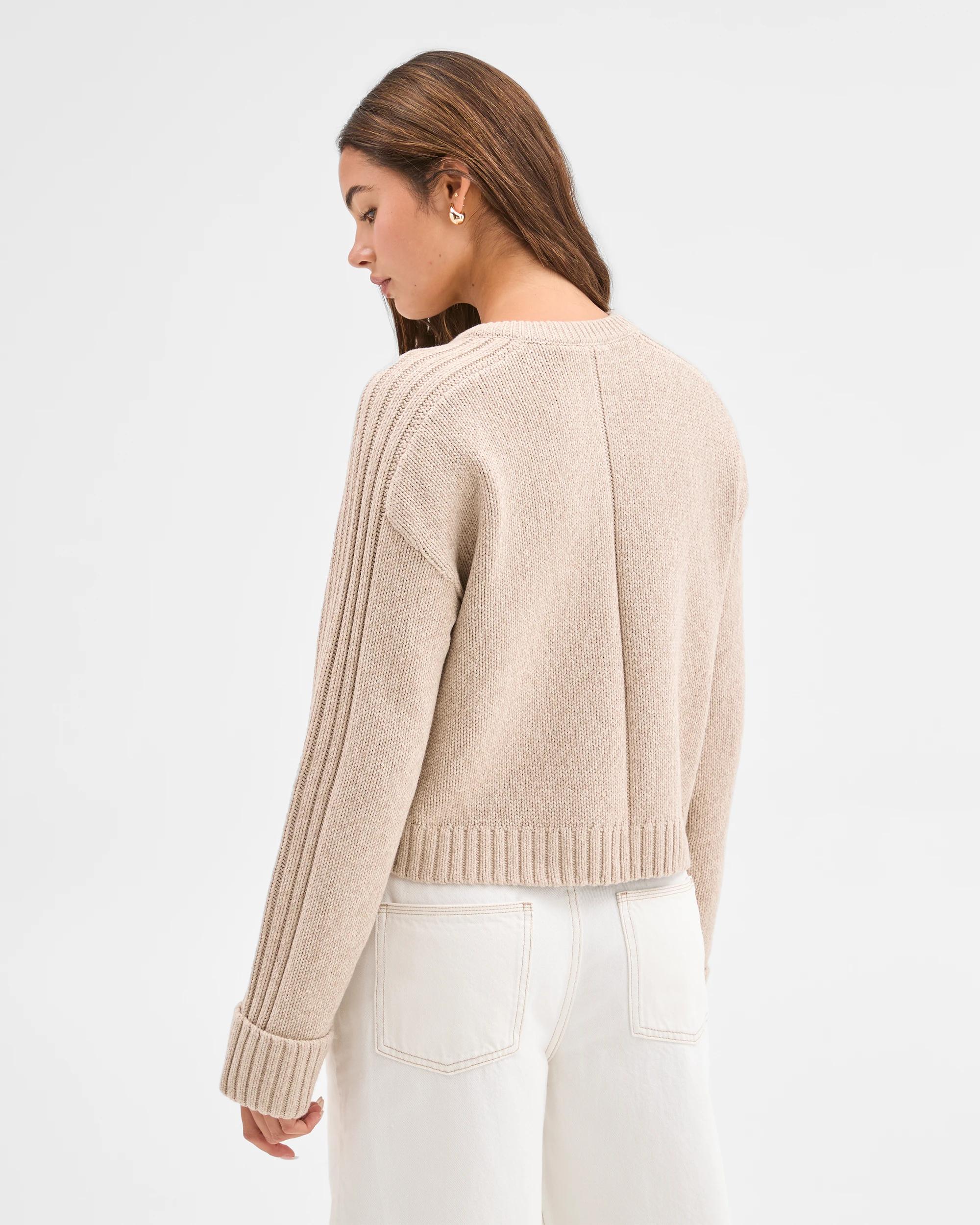 6 Lily Loves Australian Cotton Blend Knit Cardigan OATMEAL MARLE, 6 of 6