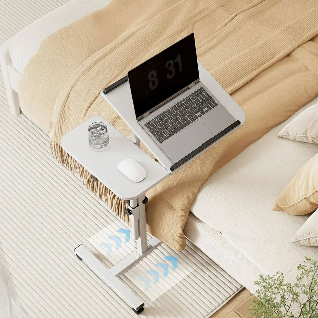 3 Artiss Laptop Desk Table Fan Cooling  60CM - White, 3 of 7