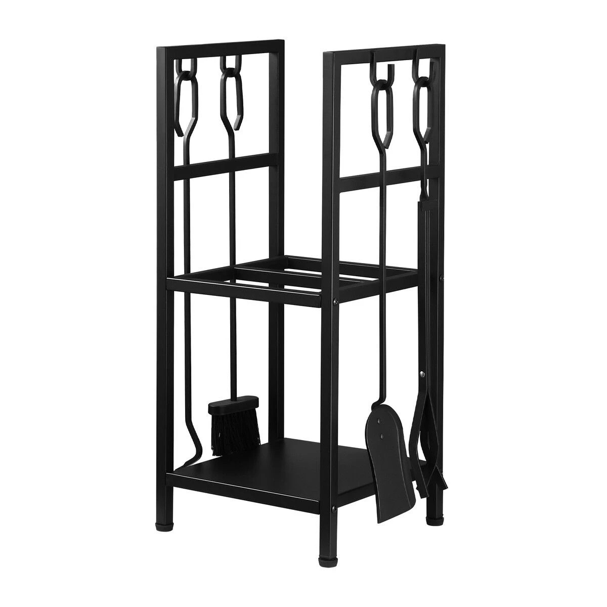 1 Ausway Fire Place Tool Kit 5in1 Firewood Storage Rack Firepit Wood Holder Campfire Metal Stove Log Carrier Stand, 1 of 4