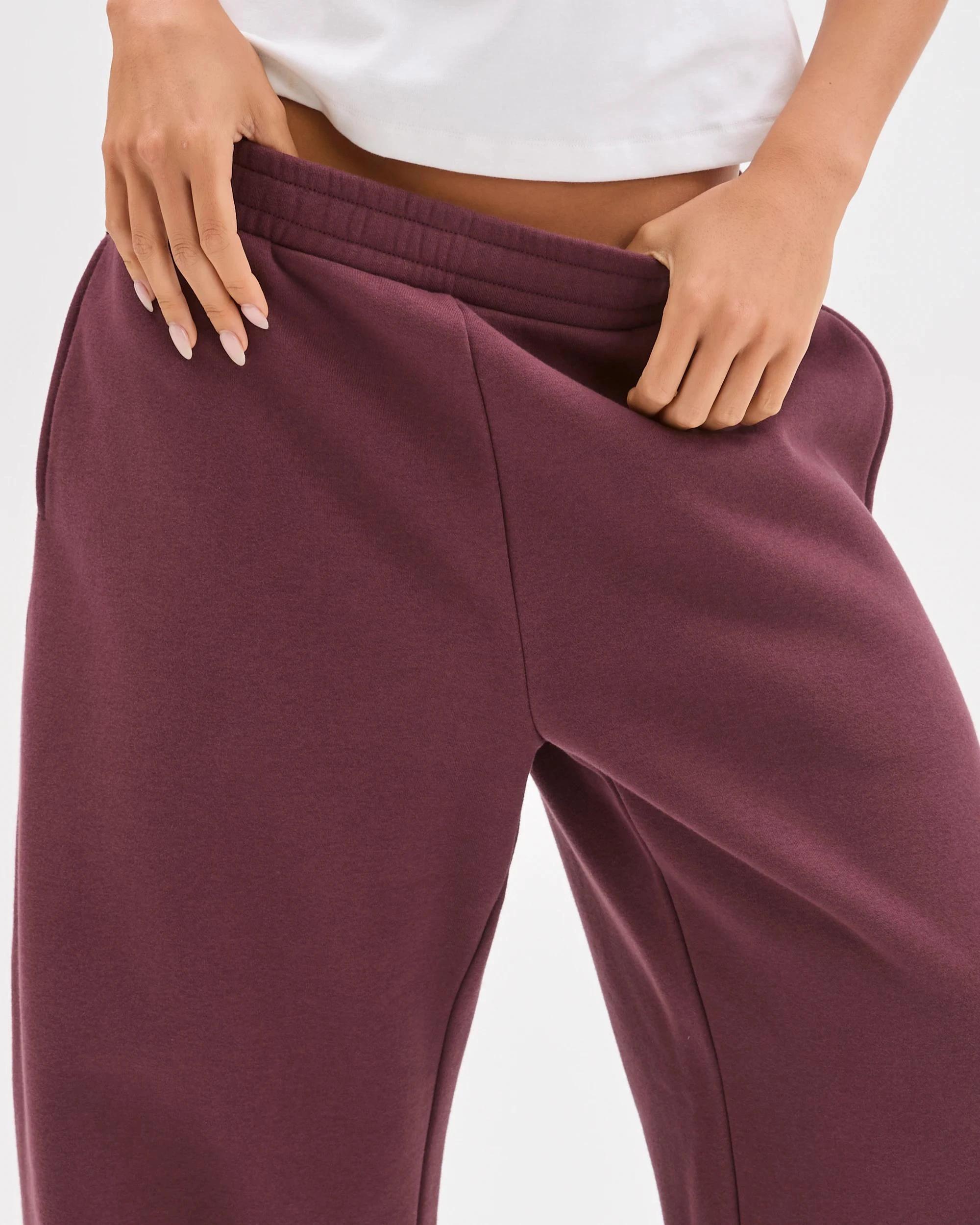 7 Lily Loves Australian Cotton Blend Bow Leg Trackpants BURGUNDY ROUGE, 7 of 7