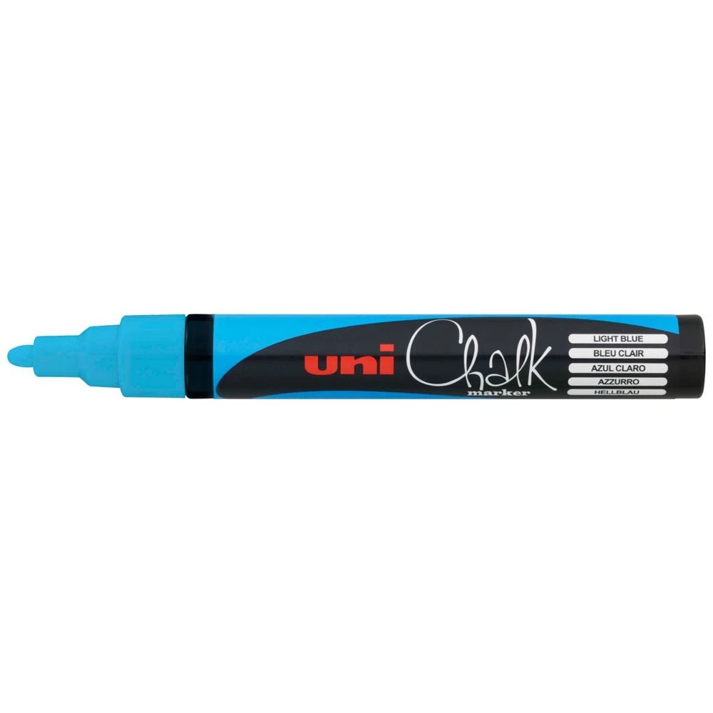 1 Uni Liquid Chalk Marker Bullet Tip Light Blue, 1 of 2