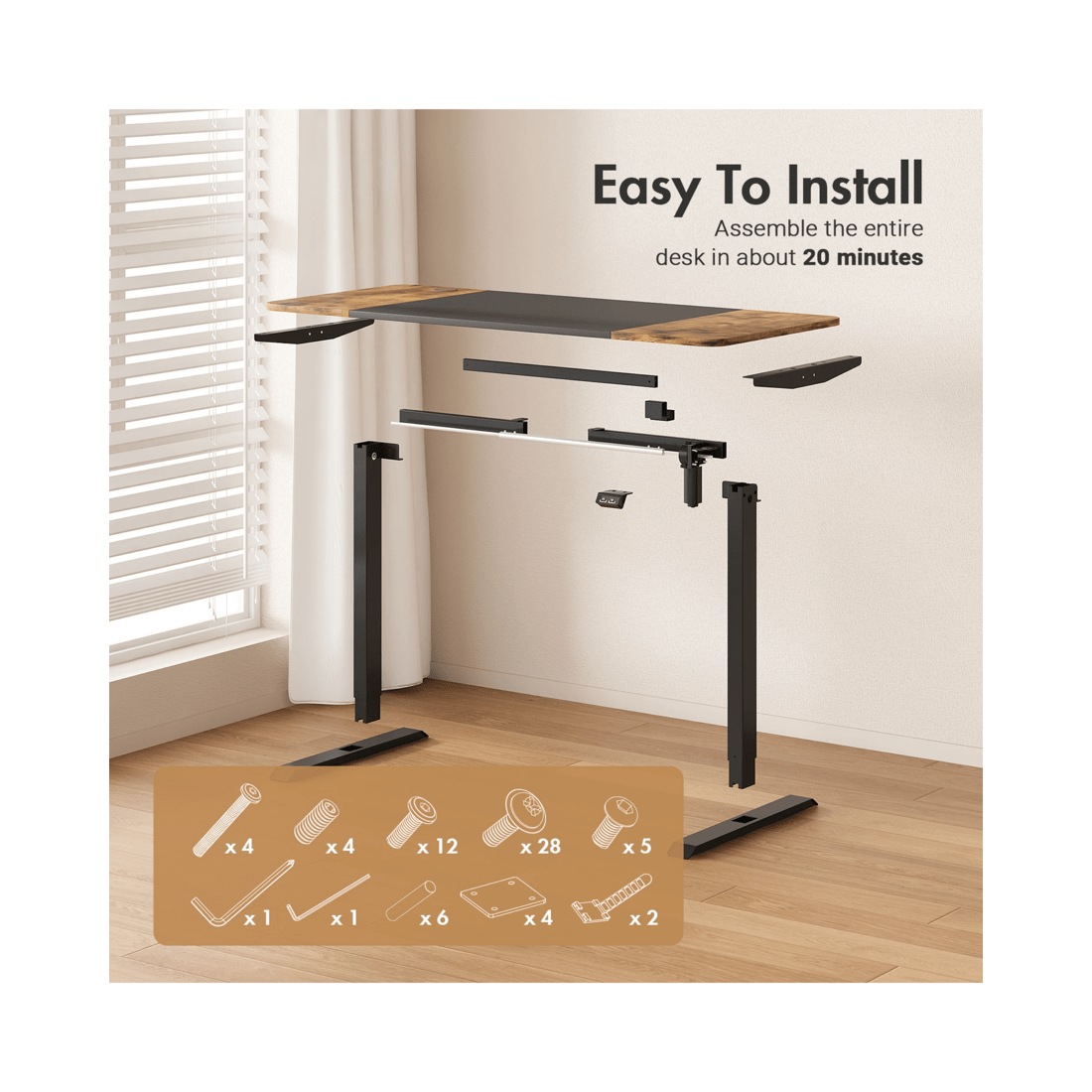 6 Advwin Electric Standing Desk Adjustable Height Ergonomic 140cm, 6 of 7
