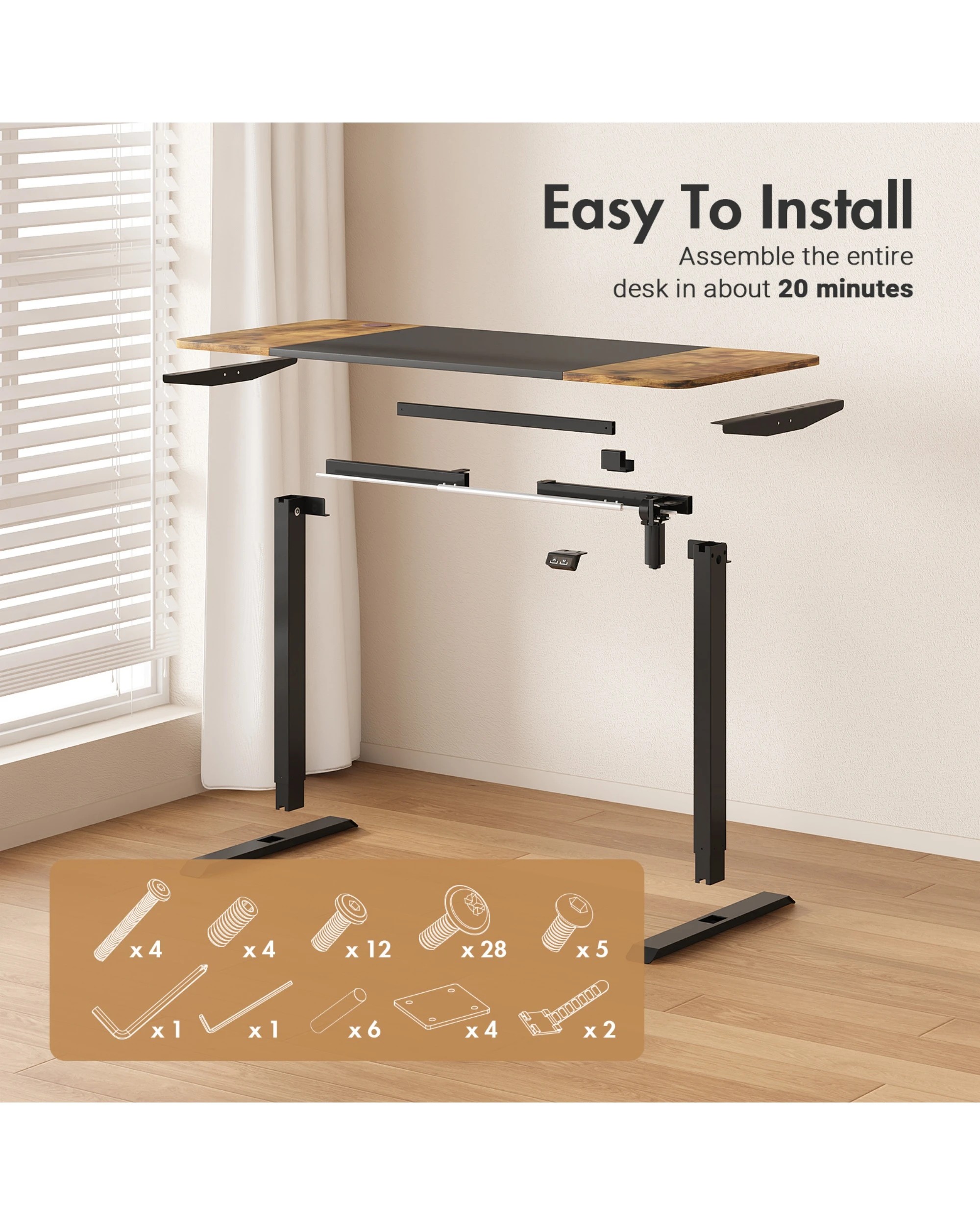 6 Advwin Electric Standing Desk Adjustable Height Ergonomic 140cm, 6 of 7