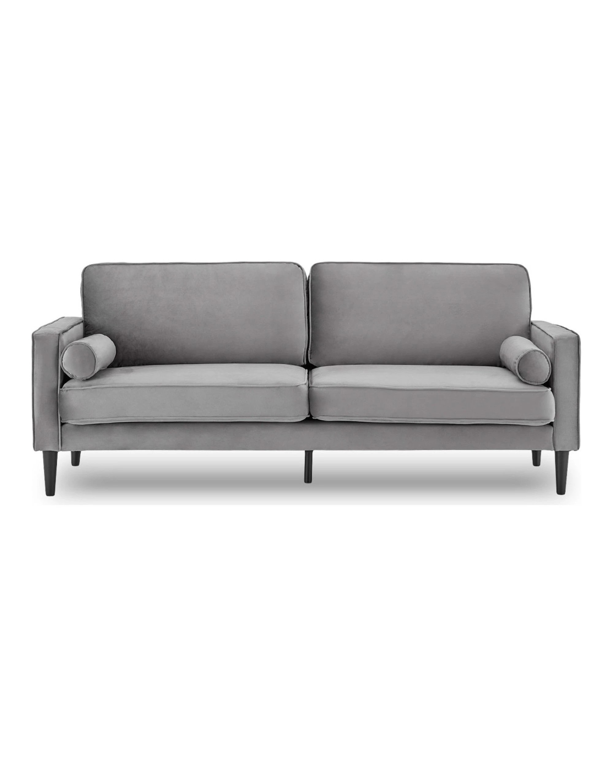 1 Sarantino Faux Velvet Sofa Bed Couch Furniture Lounge Suite Seat Grey, 1 of 10