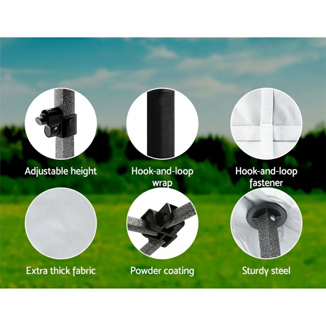 5 Instahut Gazebo Pop Up 3x6m w/Base Podx4 Marquee Folding Outdoor Wedding Camping Tent Shade Canopy - White - White, 5 of 6