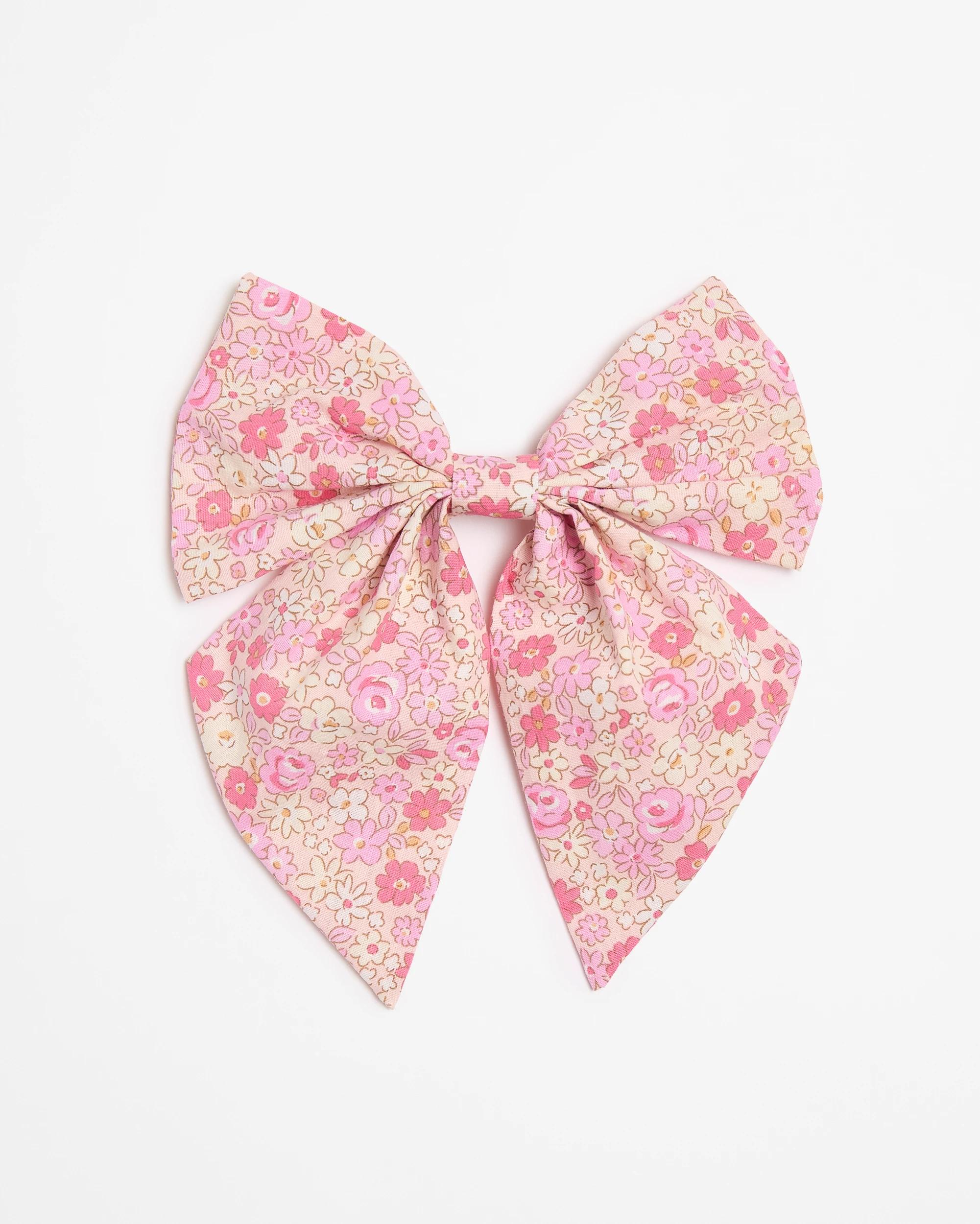 1 Target Kids Retro Floral Bow Clip PINK, 1 of 2