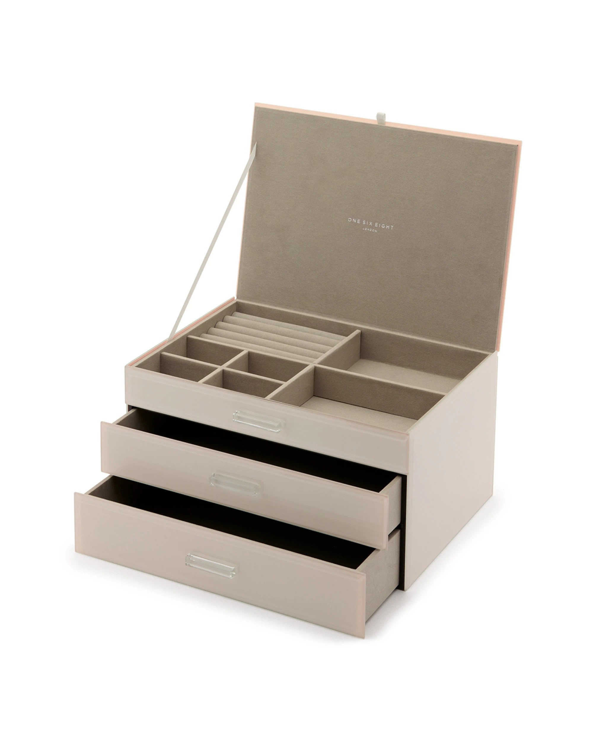 1 One Six Eight London Gabriella Jewellery Box - Nude - XL - Beige, 1 of 5