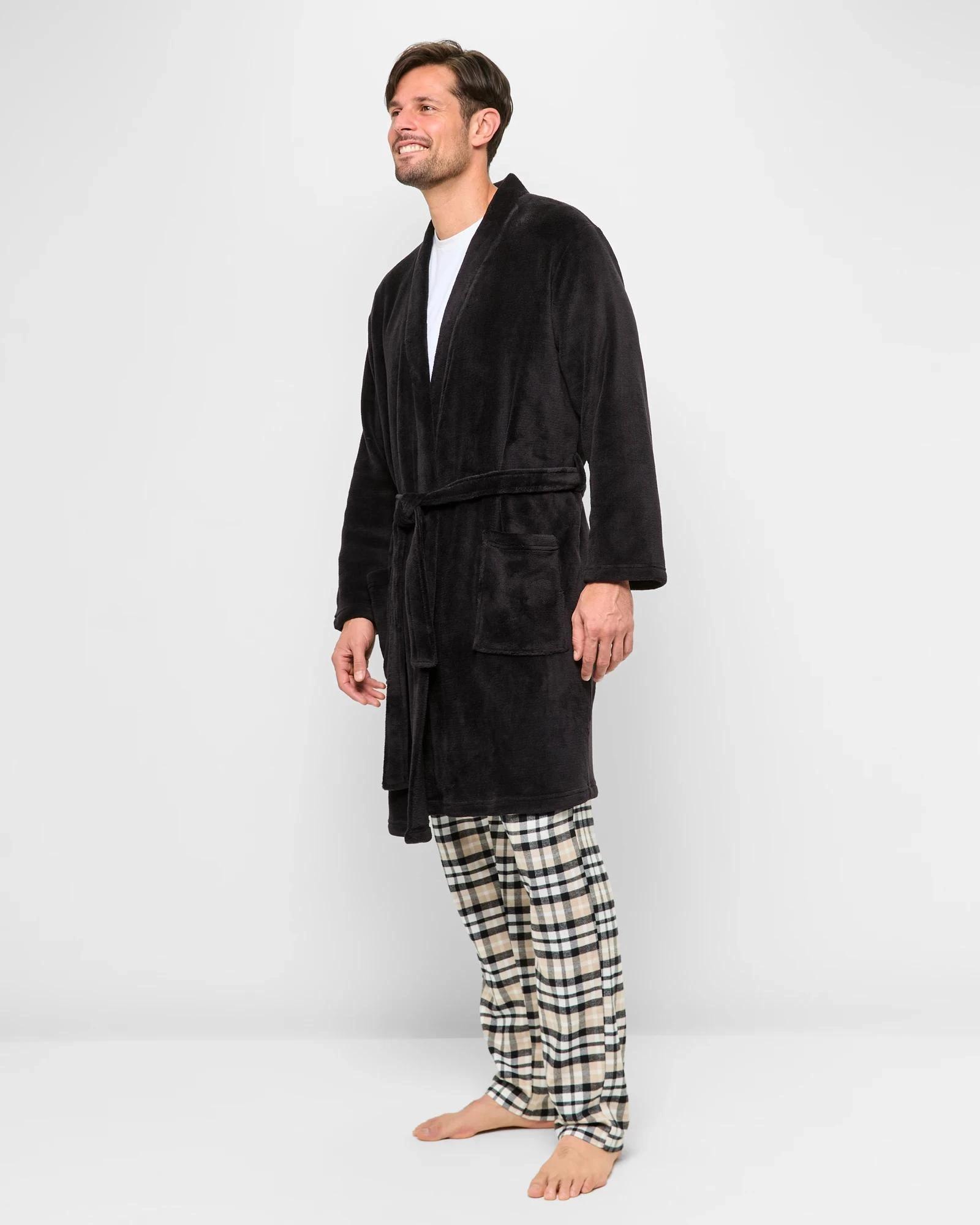 3 Target Coral Fleece Robe BLACK, 3 of 5