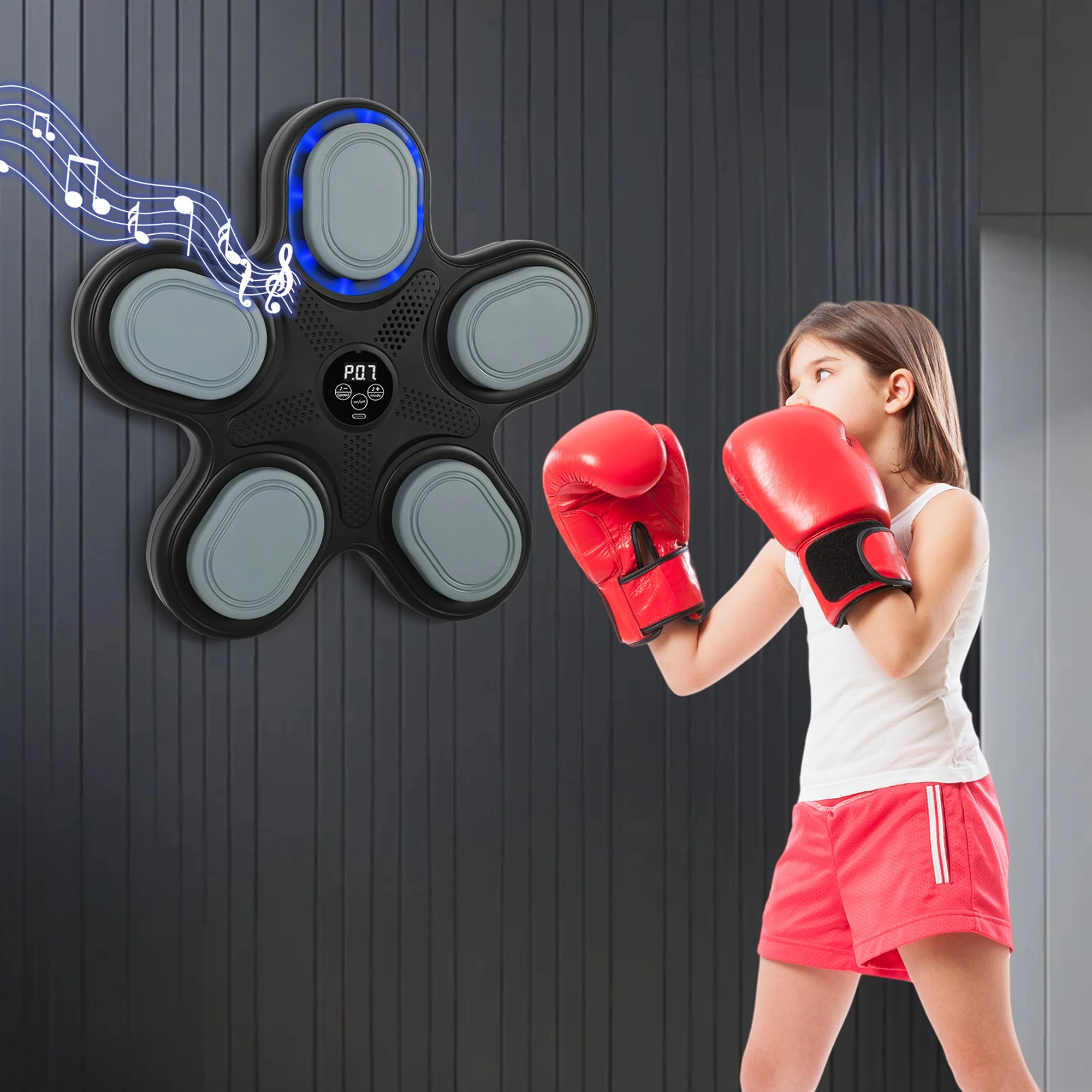 8 Centra Music Boxing Machine Boxing Gloves Wall Mounted Punching Bluetooth Kids, 8 of 9