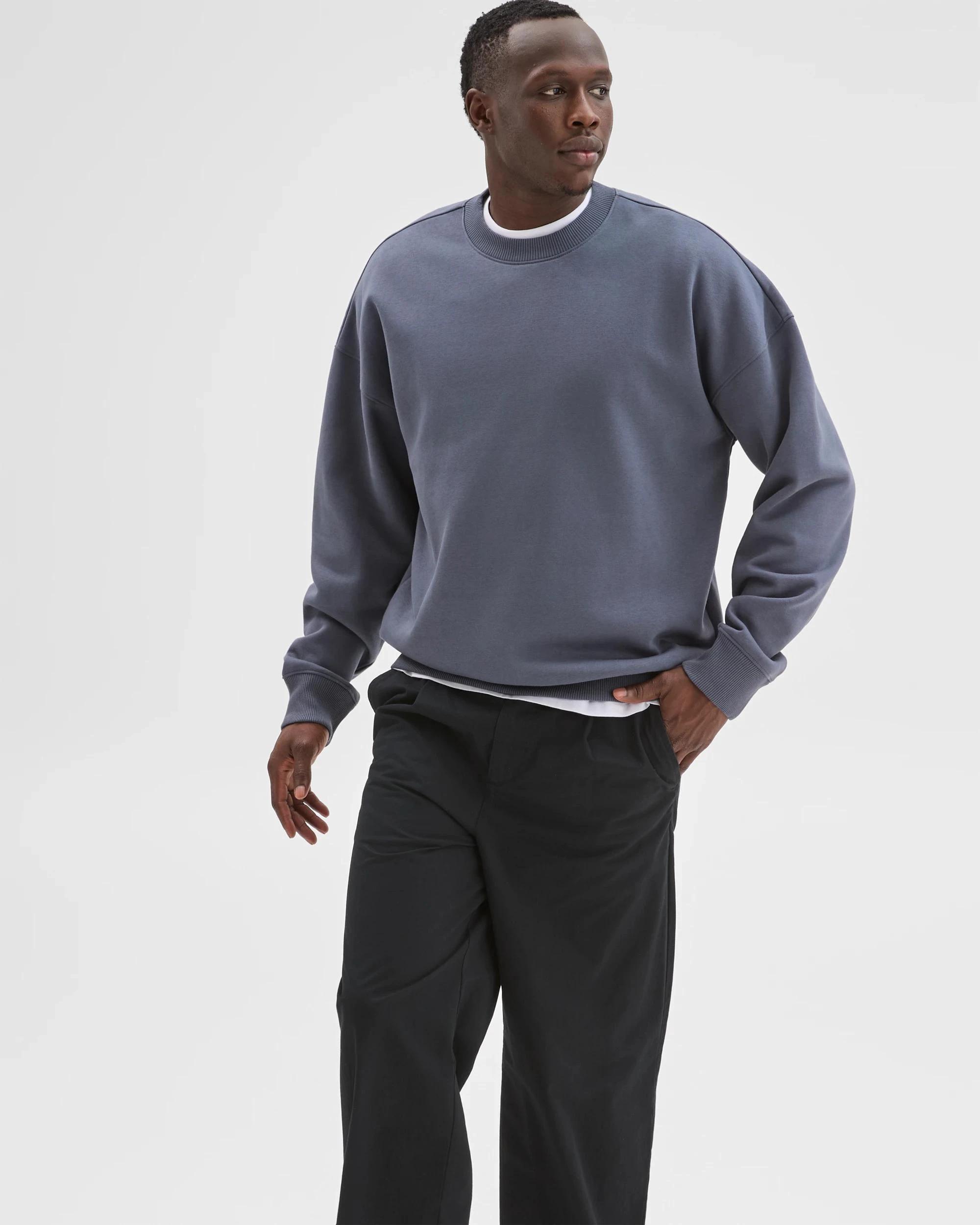 3 Commons Australian Cotton Blend Oversized Heavyweight Sweat Top OMBRE BLUE, 3 of 7