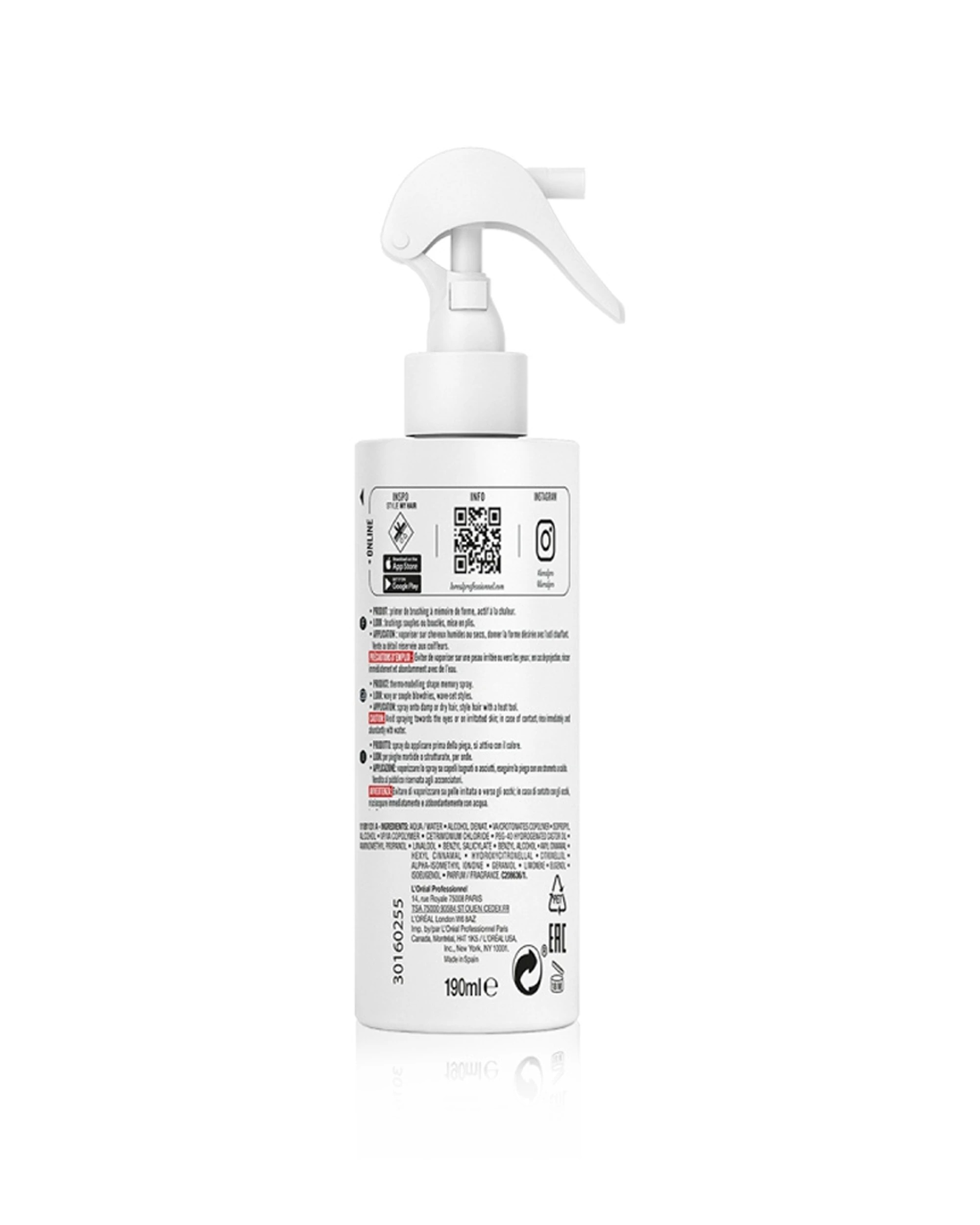 2 L'Oréal Professionnel Tecni.ART Flex Pli Thermo Modelling Spray 190ml - White, 2 of 2