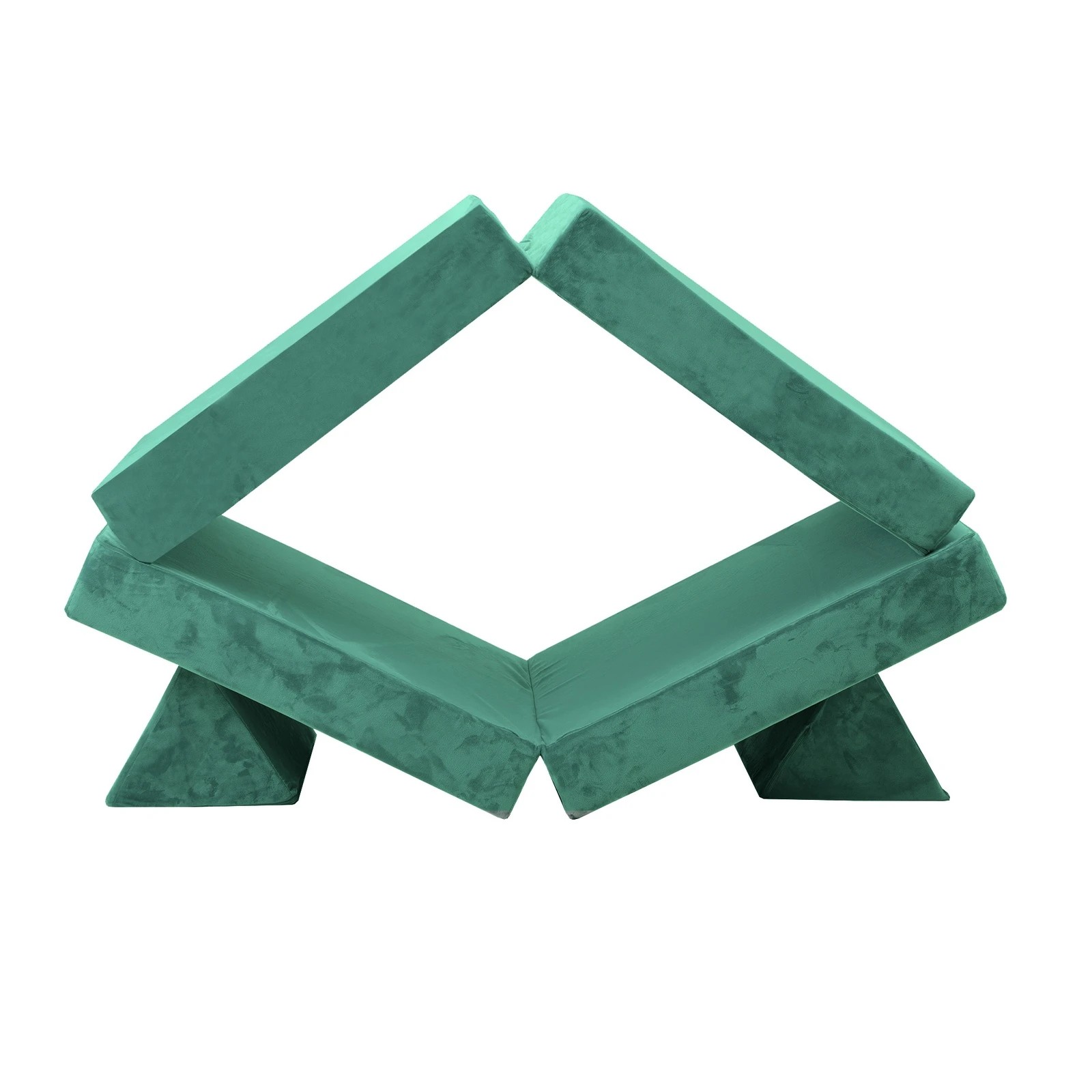 7 Oikiture 4Pcs Kids Play Couch Modular Lounge Cushion Convertible Playset - Green, 7 of 8