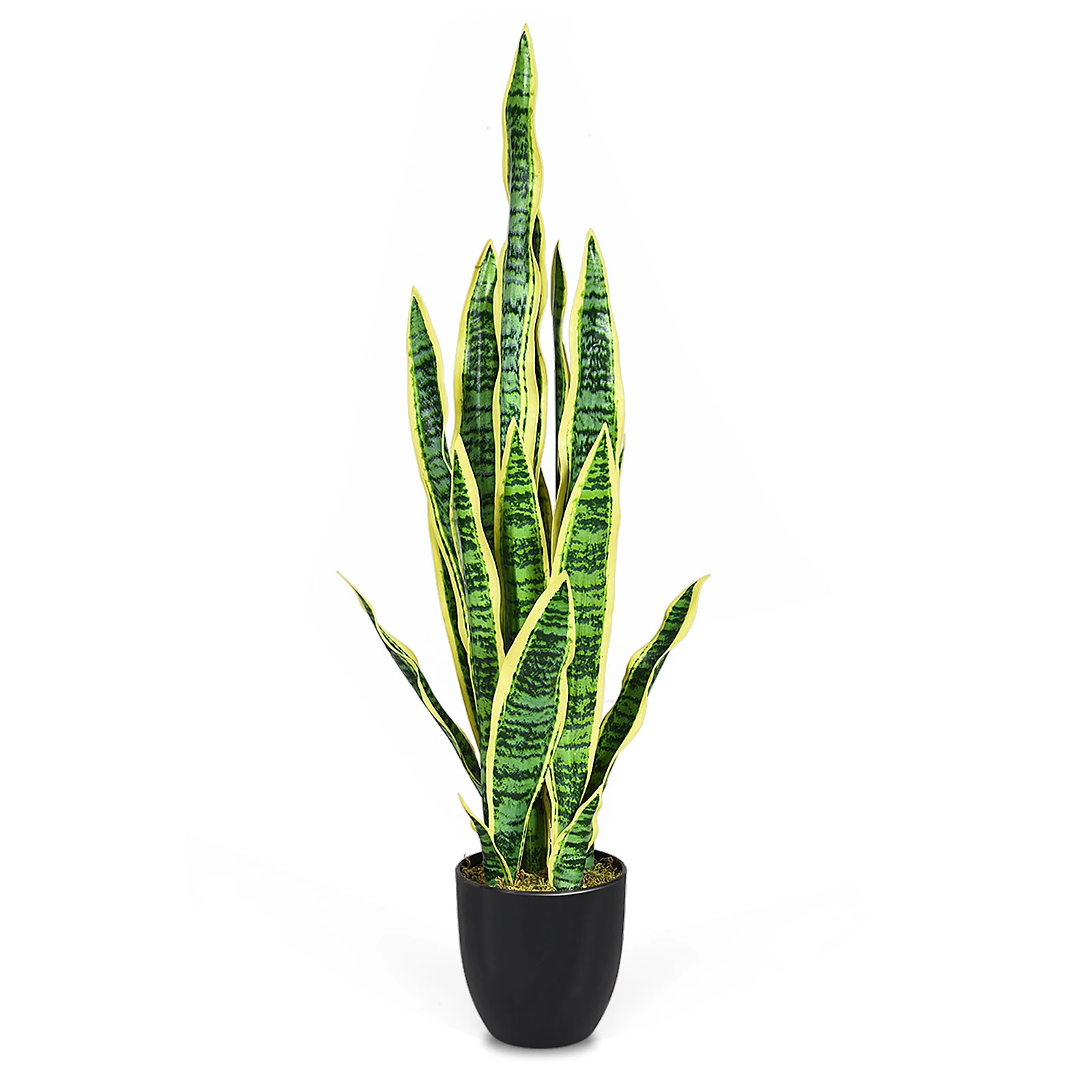 1 Costway 90cm Artificial Snake Plant Fake Sansevieria Potted Plant, 1 of 4