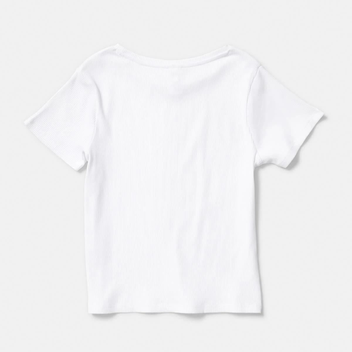 8 Short Sleeve Rib Top White, 8 of 8