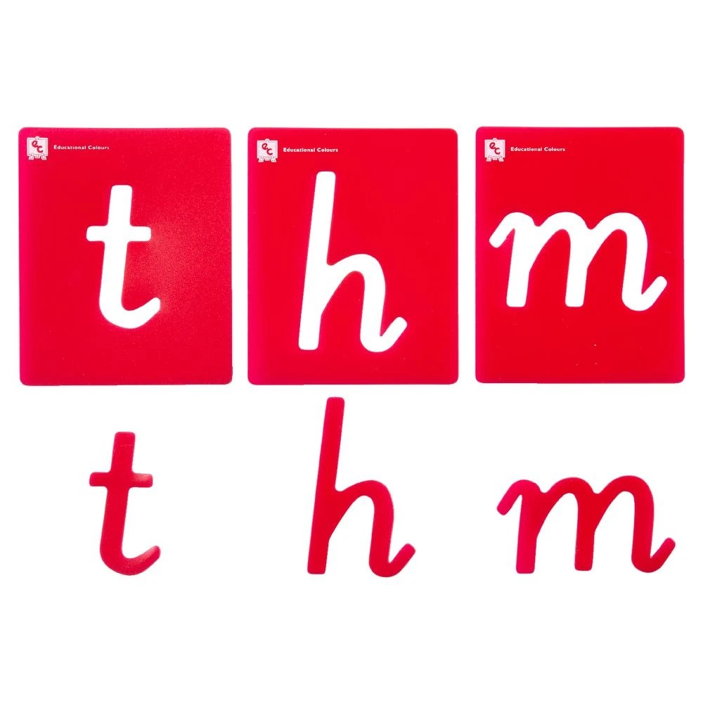 2 Educational Colours Alphabet Lower Case Stencils Red, 2 of 2