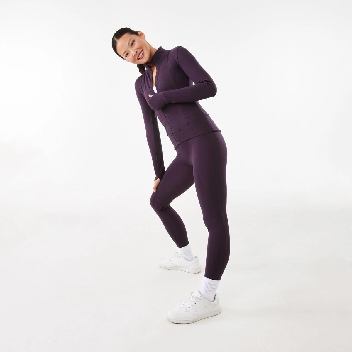 5 Active Womens Long Sleeve Ultrasoft Jacket Pur Raisin, 5 of 10
