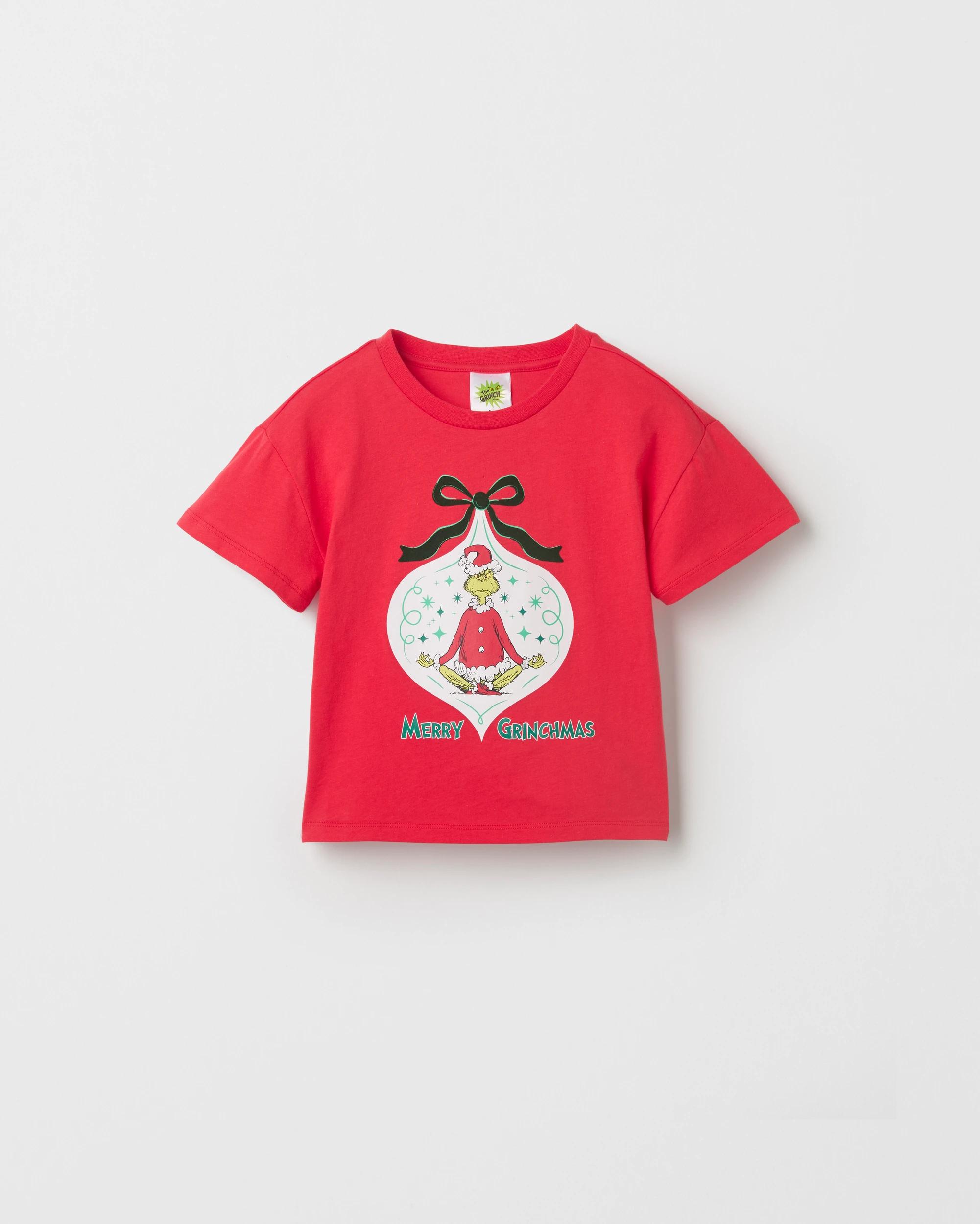 1 Licensed The Grinch Australian Cotton Event Christmas T-Shirt RED, 1 of 2