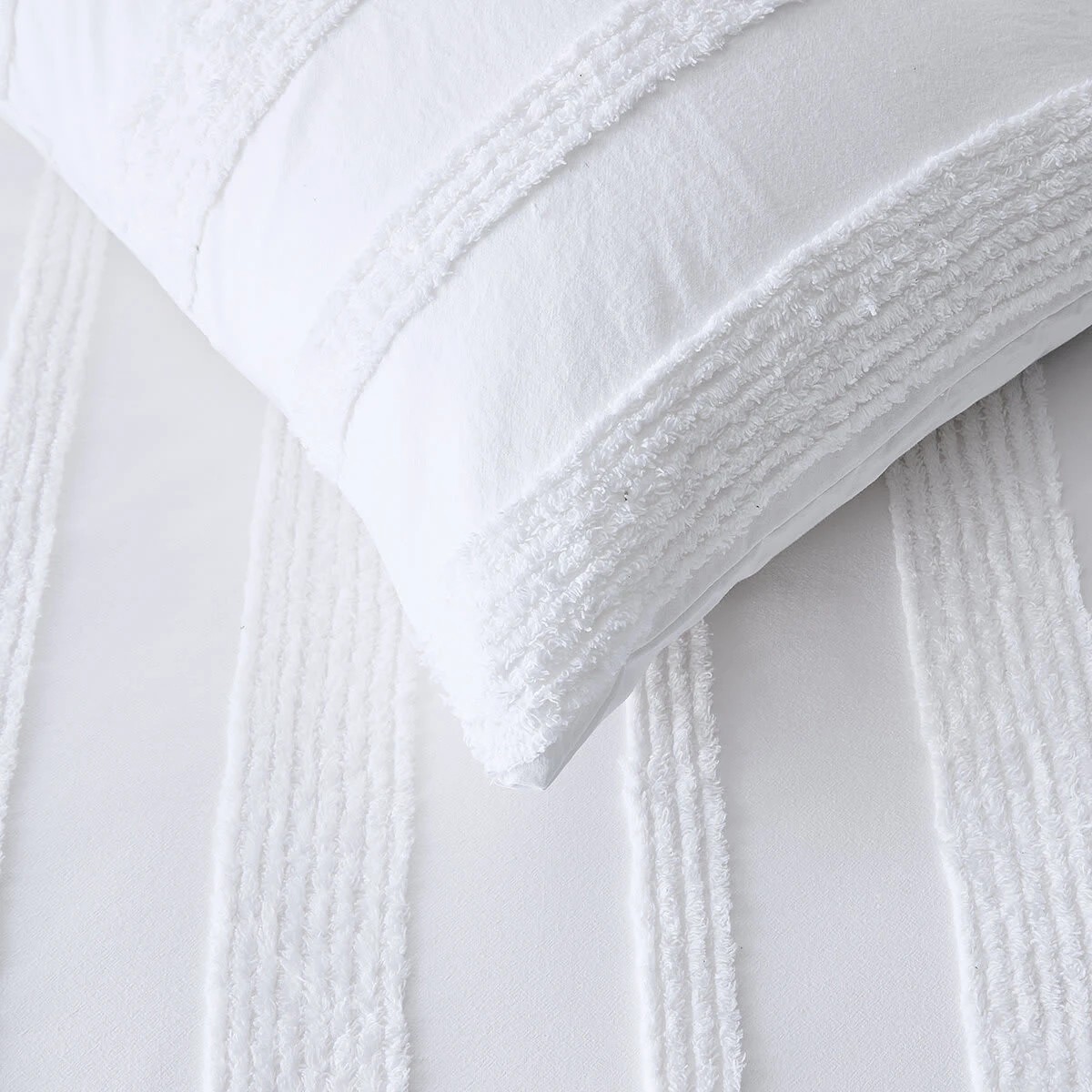 3 Willow Cotton Quilt Cover Set - Queen Bed, White, 3 of 6