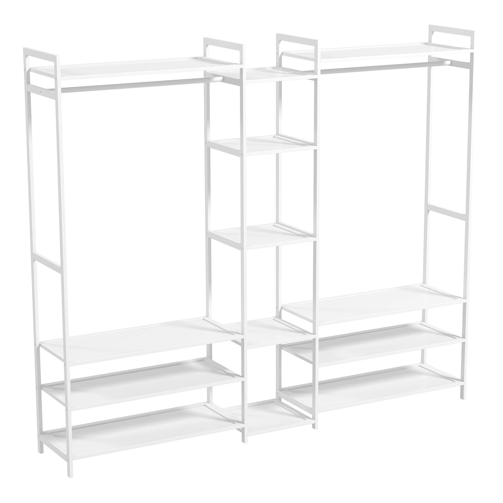 1 Milano Décor Multifunctional Bamboo Clothes Rack Storage Stand Organiser - White, 1 of 10