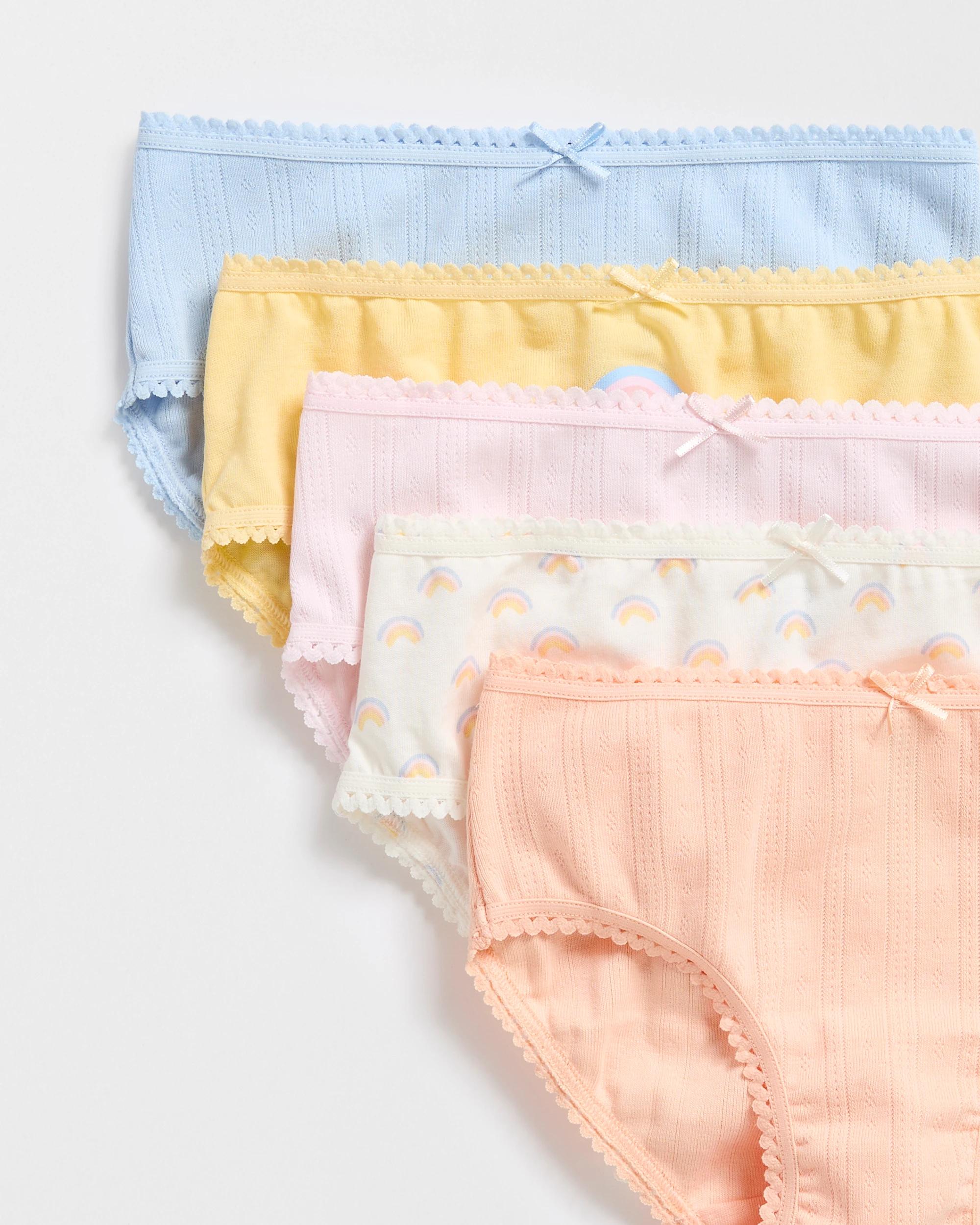 3 Australian Cotton Younger Girls Underwear Briefs 5 Pack - Maxx RAINBOW, 3 of 3