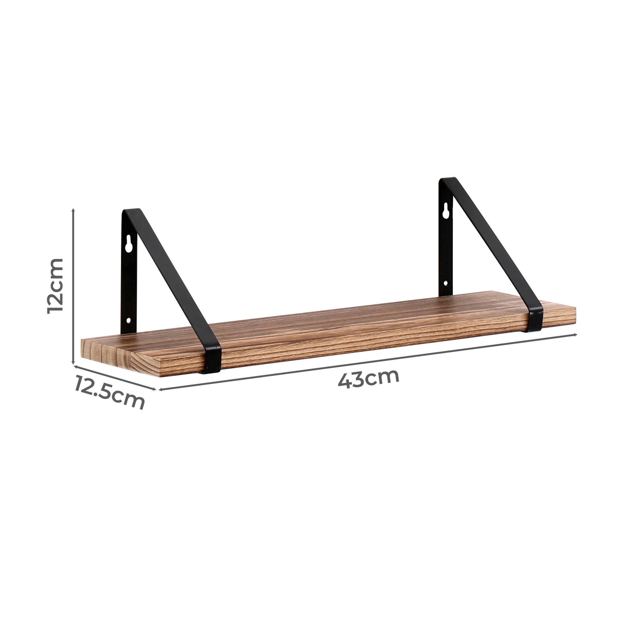3 Levede Floating Shelf DIY Hanging Shelves Wall Mounted Storage Display 43x12cm, 3 of 7