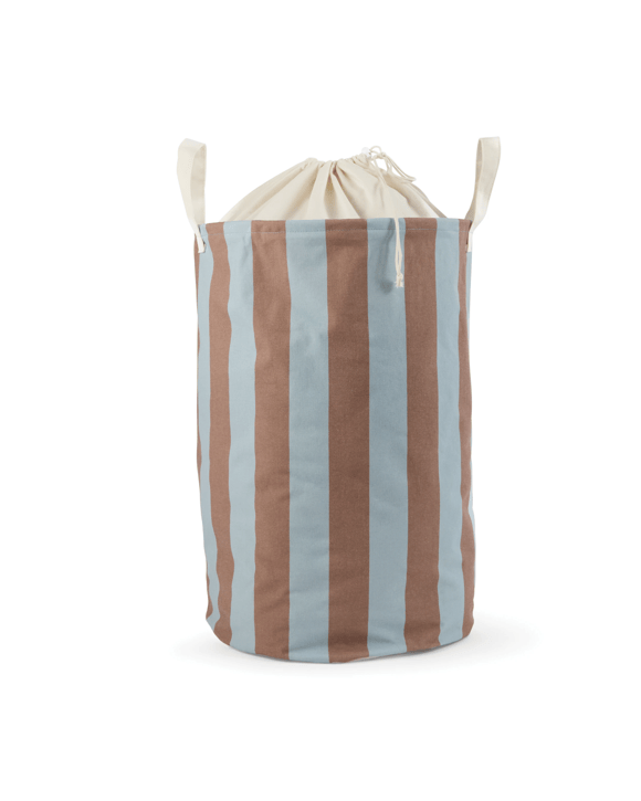 Striped Pop Up Laundry Hamper - Chocolate and Blue