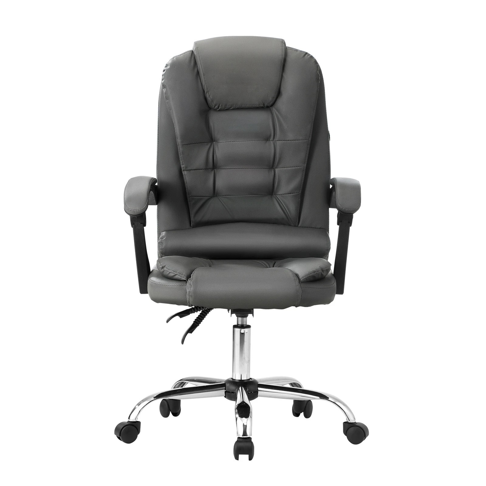 3 Oikiture Massage Office Chair Executive Gaming Racing Chairs PU Leather - Grey, 3 of 6