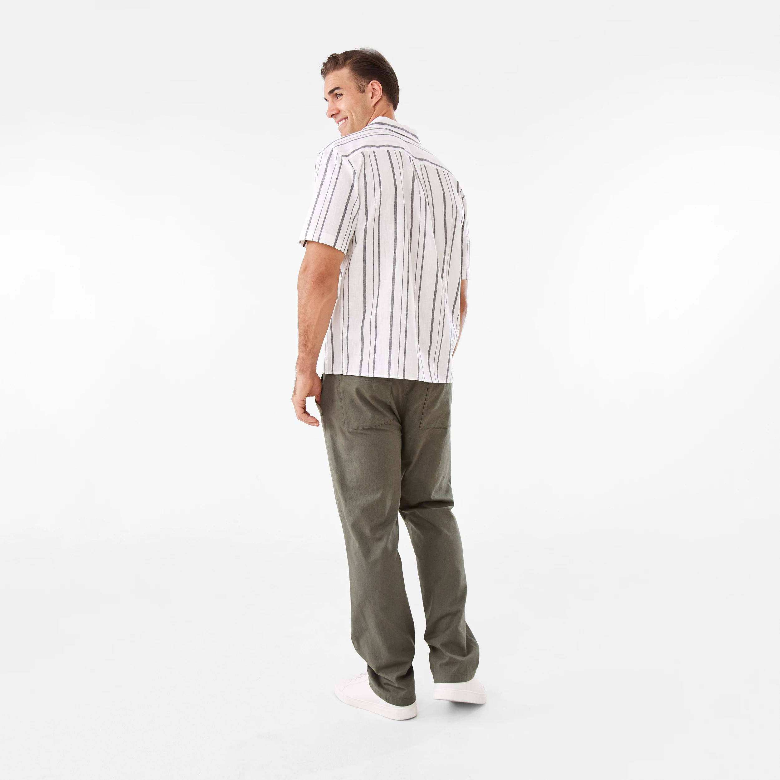 4 Cotton Linen Chino Pants TEA LEAF, 4 of 8