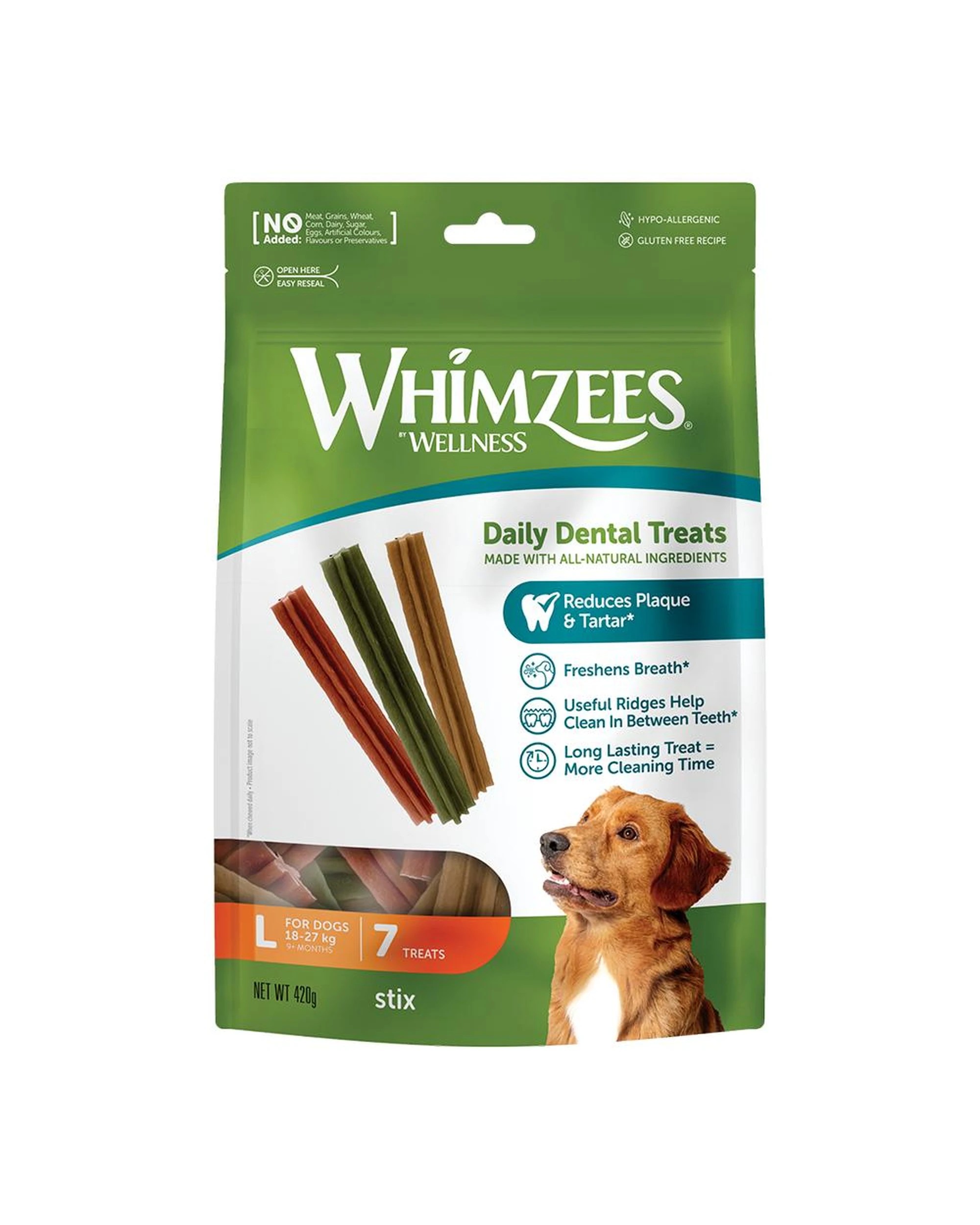 1 Whimzees Stix Daily Dental Treats for Large Dogs 18-27kg 7 Pack, 1 of 1