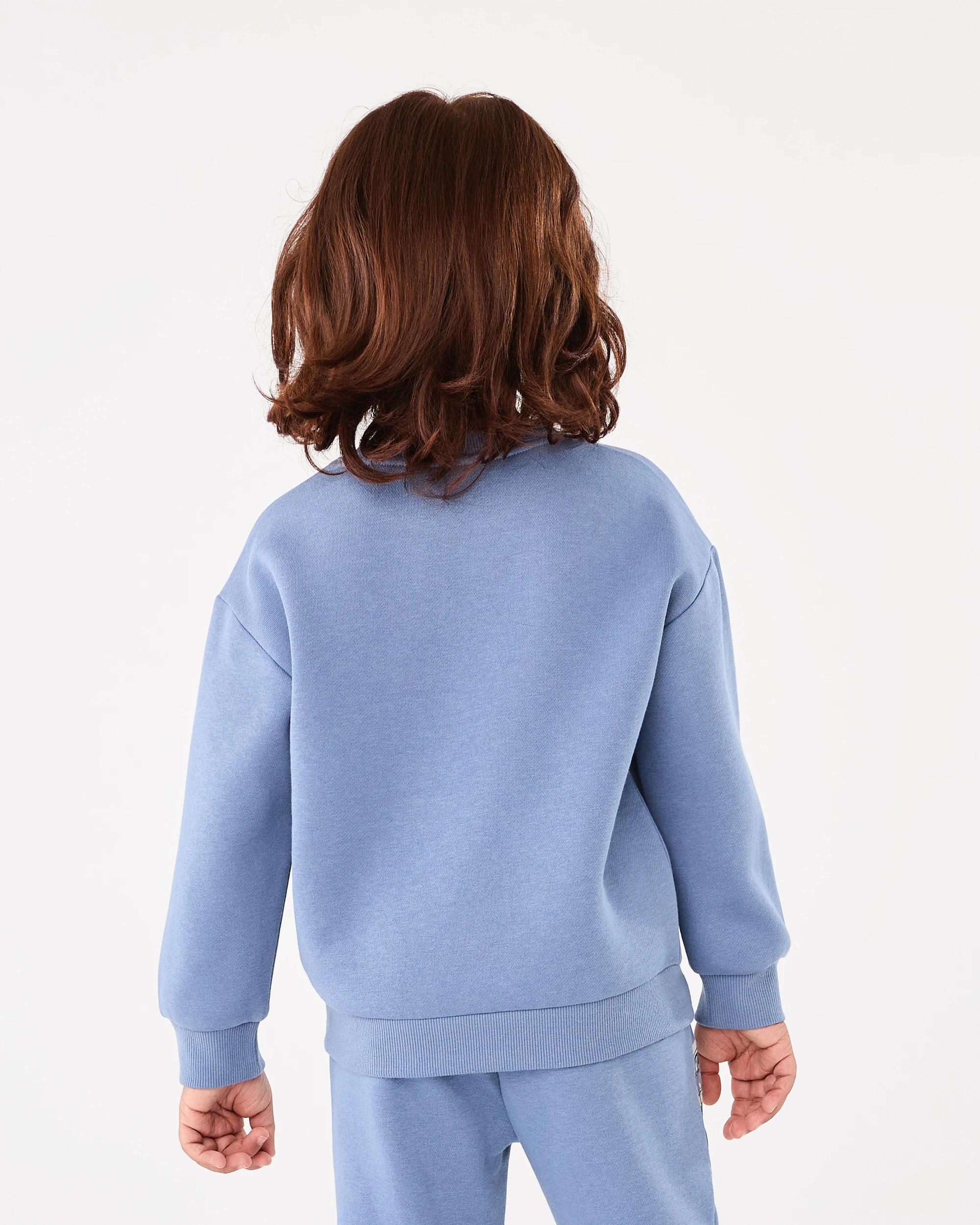 2 Print Crew Neck Sweatshirt Blu Racer, 2 of 6