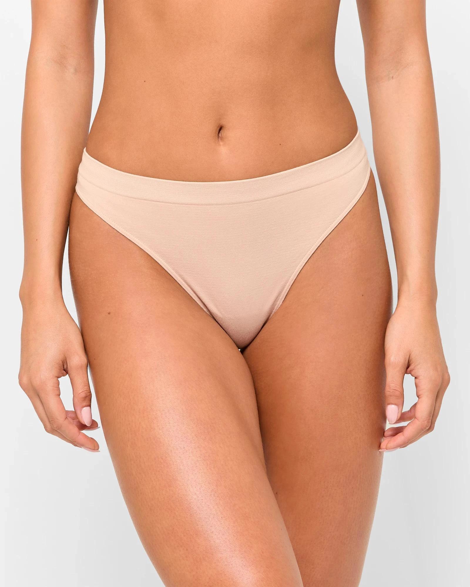 2 Target Australian Cotton Blend 2 Pack Seamfree G-String Briefs LATTE, 2 of 3