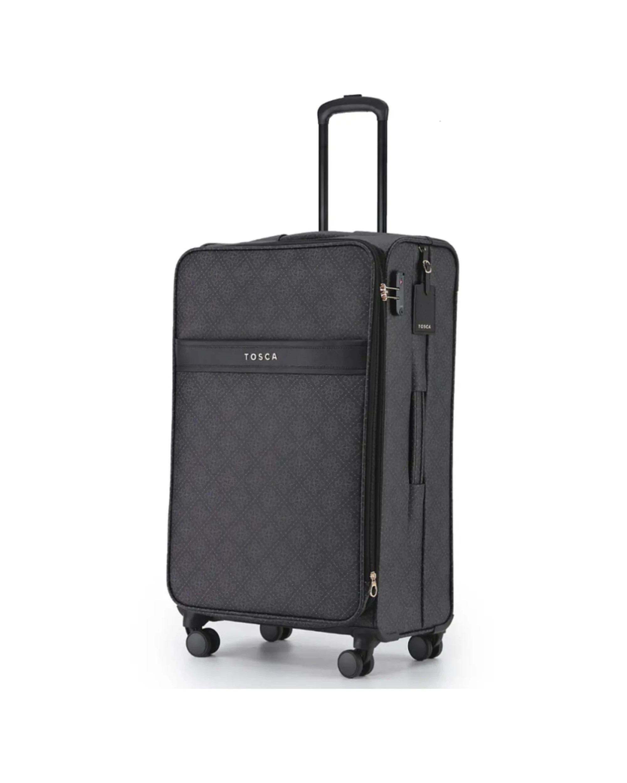 1 Tosca Willow 77 cm Large Lightweight Expandable Suitcase Travel Luggage Caviar - Black, 1 of 3