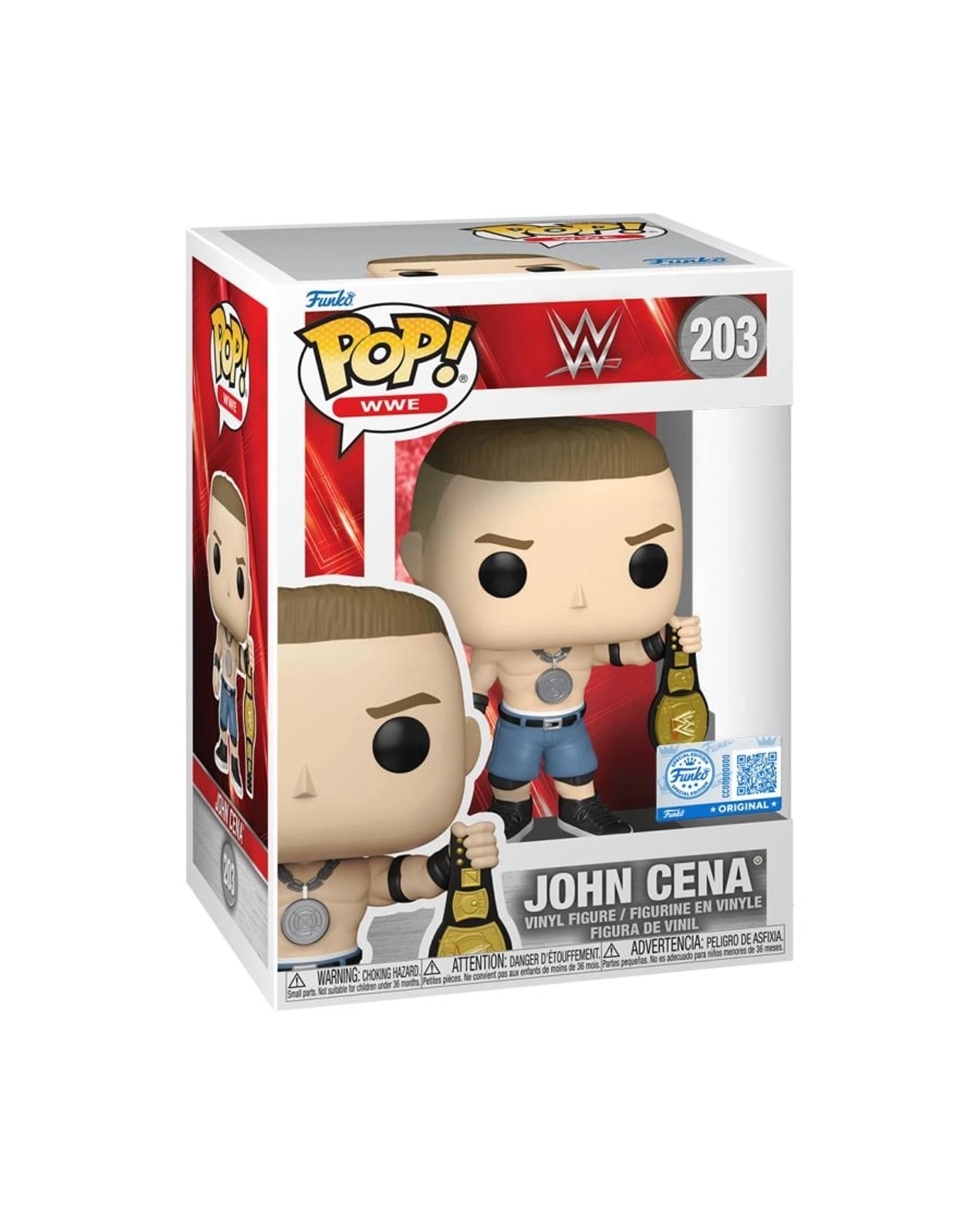 3 WWE John Cena with Spinner Belt Funko POP! Vinyl, 3 of 3