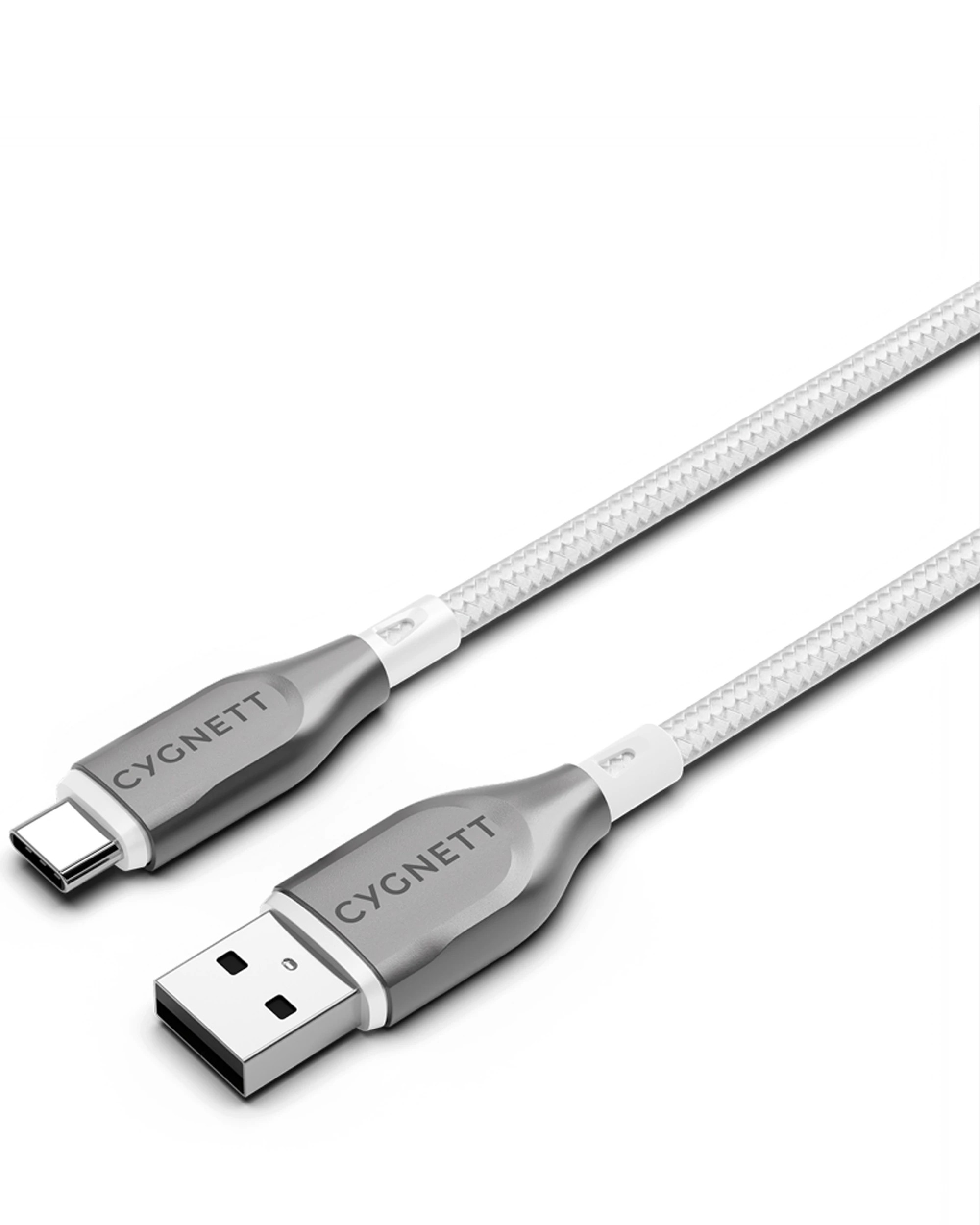 2 Cygnett 2PK Armoured USB-C to USB-A Charger & Data Sync Cable 2m - White, 2 of 6