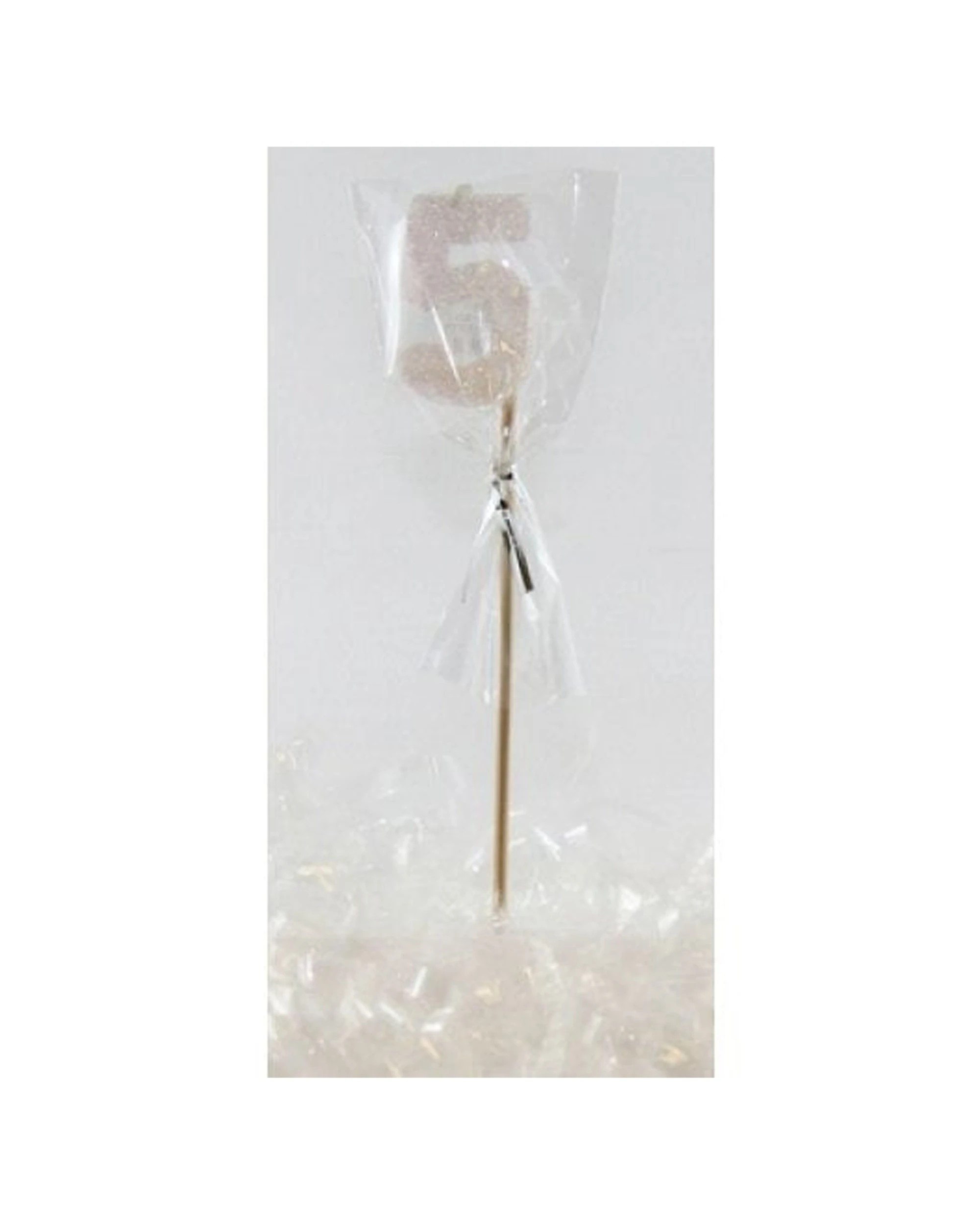 2 Alpen Candle Pearl Glitter Long Stick Number 5 Party Decoration - White, 2 of 2